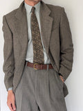 Giorgio Armani Black Label 1990s Textured Wool Check Sports Jacket Blazer - Size S