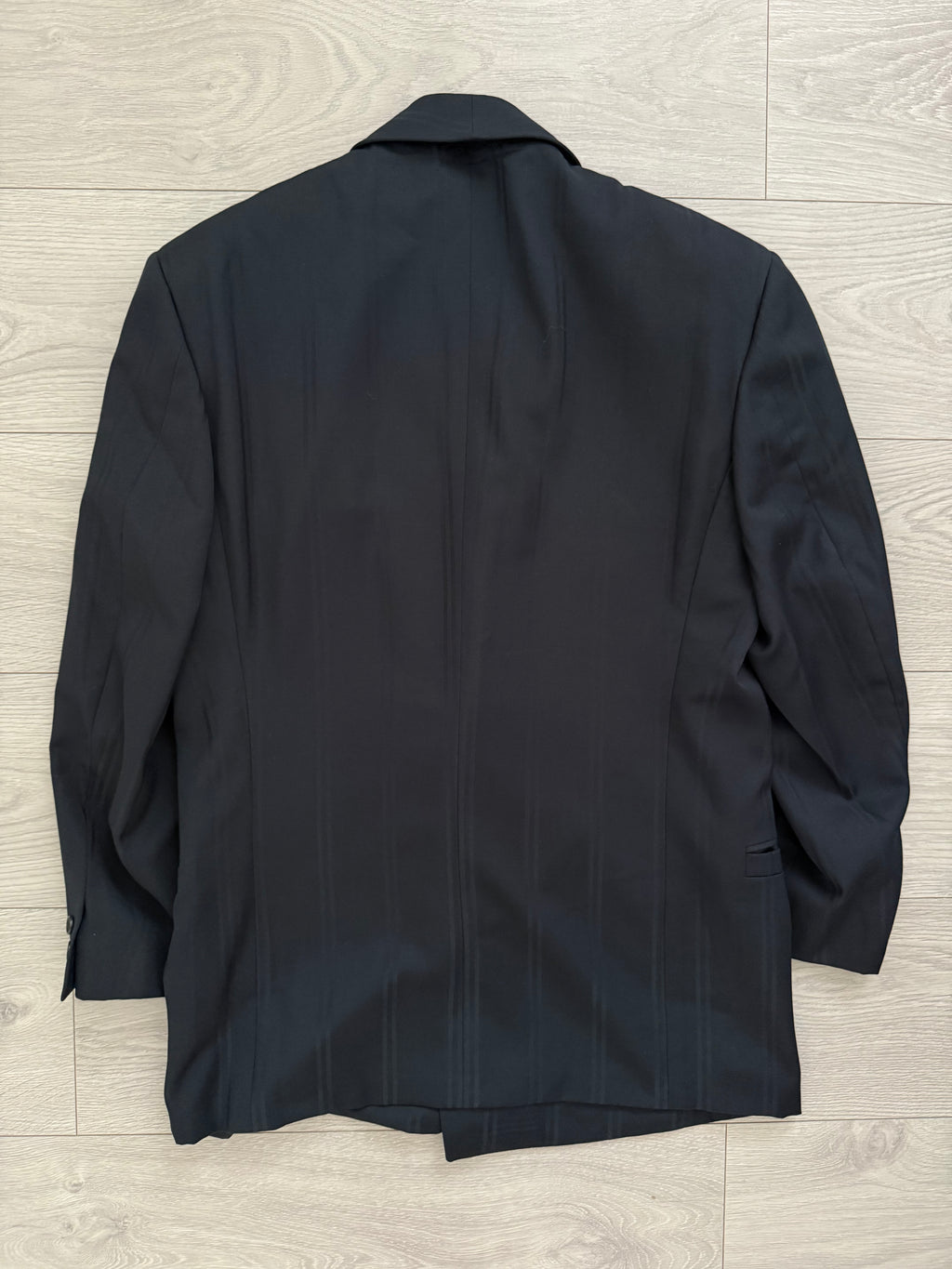 Versace 1980s Shawl Lapel Double Breasted Pleated Wool Striped Suit - Size M Jacket / 30" Waist