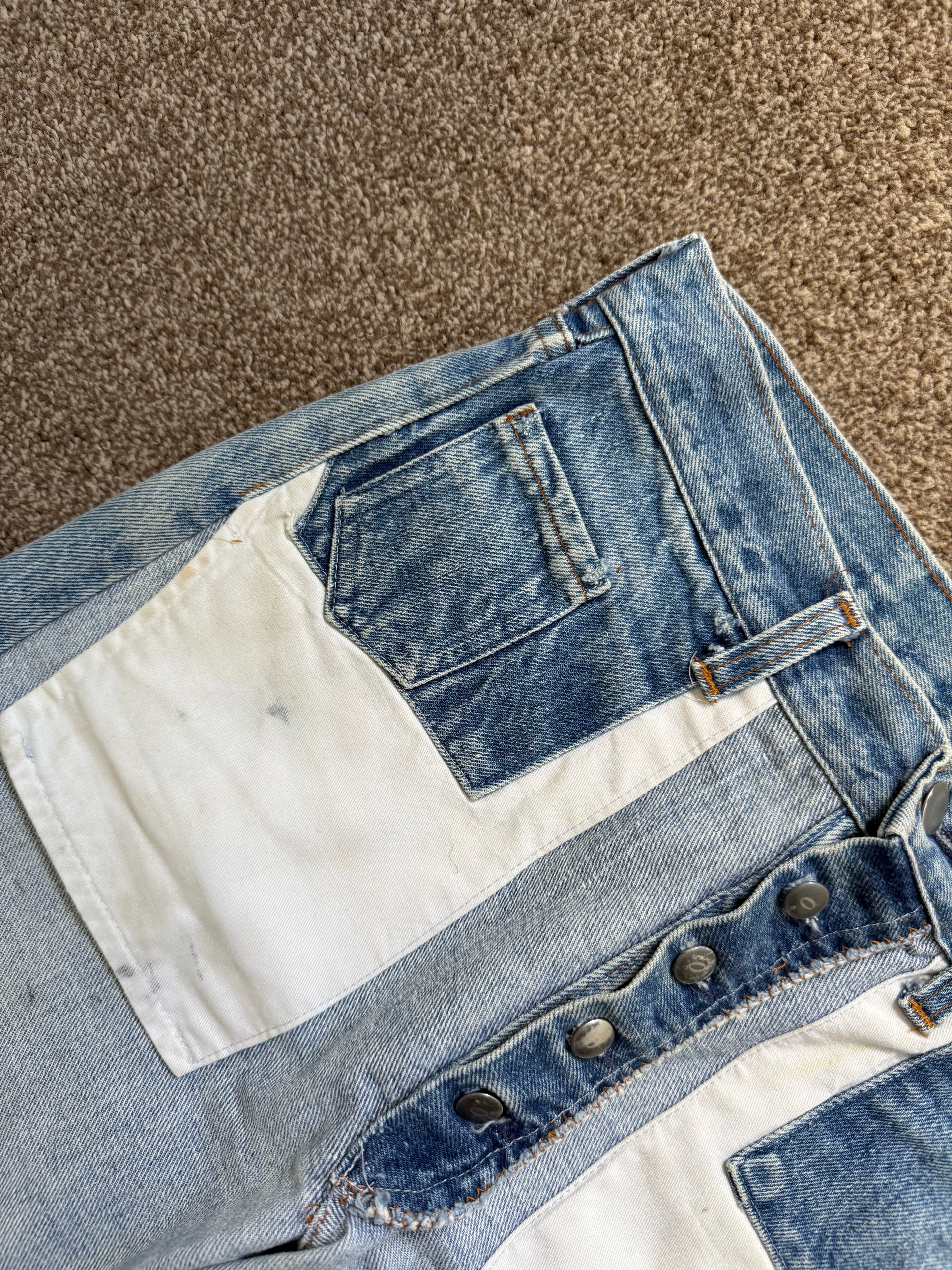 Maison Martin Margiela Artisanal Line (0) AW2004 Re-Worked Inverted Denim Jeans - Size 30" Waist