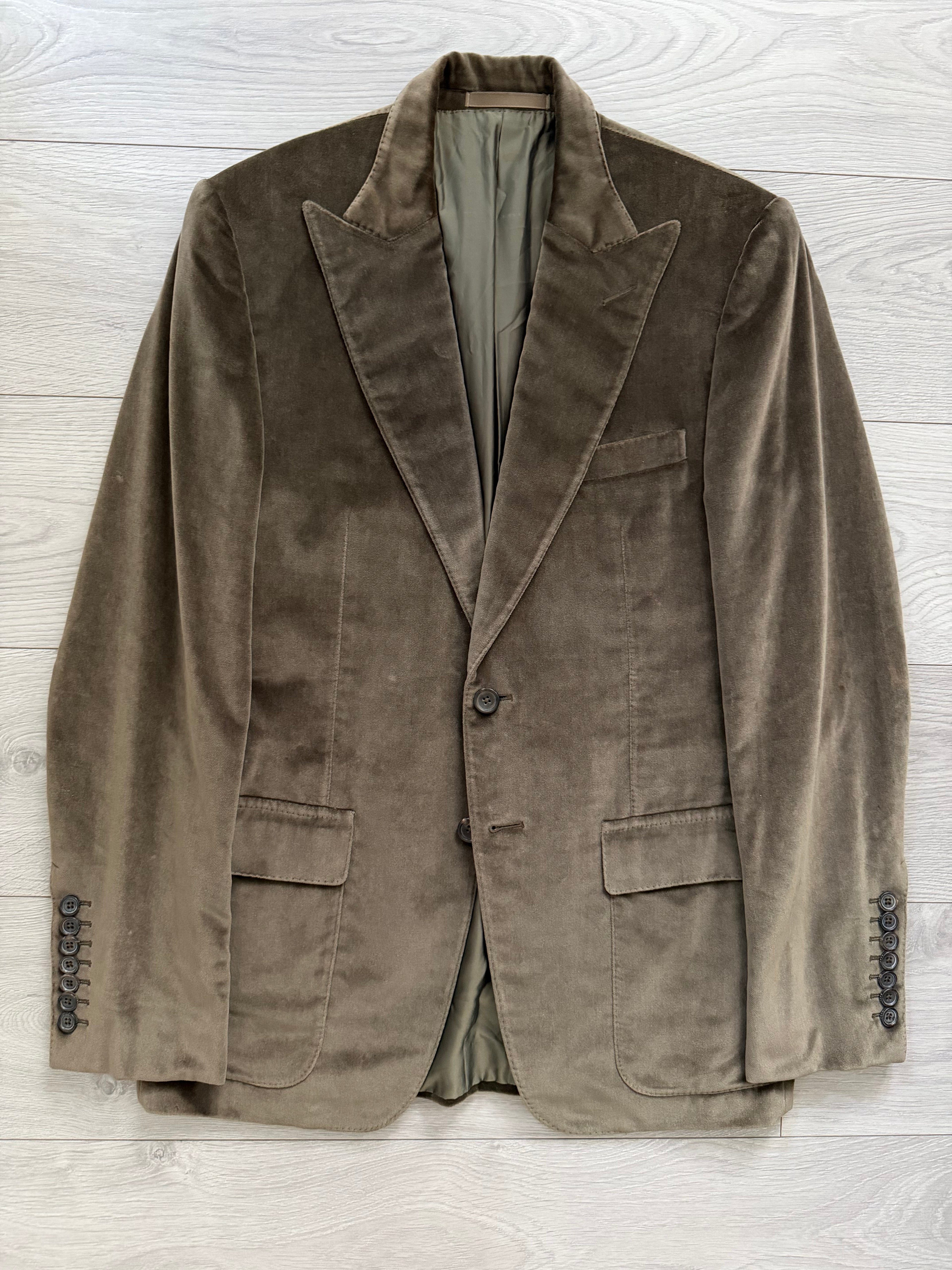 Gucci by Tom Ford SS2004 Velvet Peaked Lapel Jacket - Size S