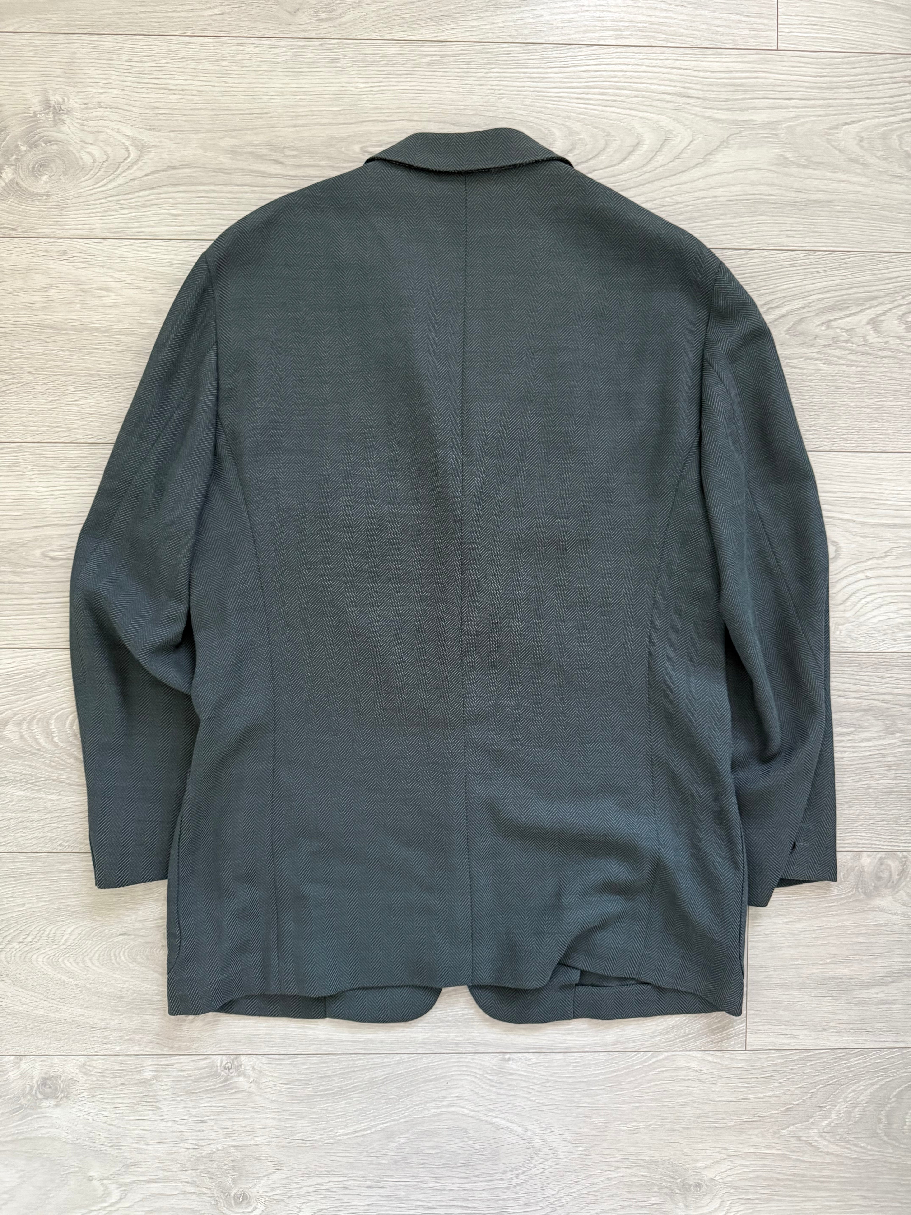 Hugo Boss 1990s Unstructured Herringbone Wool 'Gamma' Jacket - Size XL