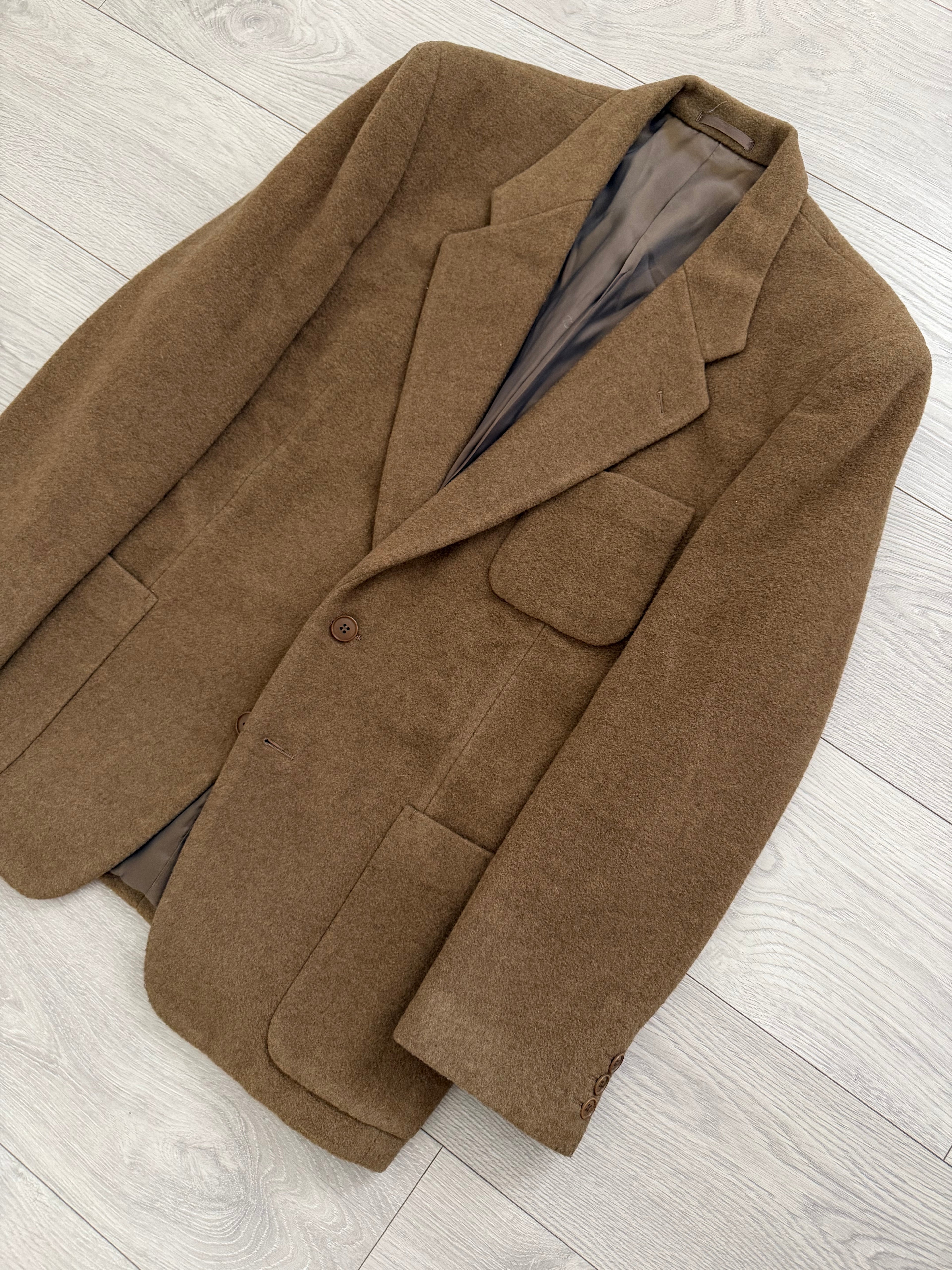Christian Dior 1980s 2B Wool Cashmere Brown Sport Jacket Blazer - Size L
