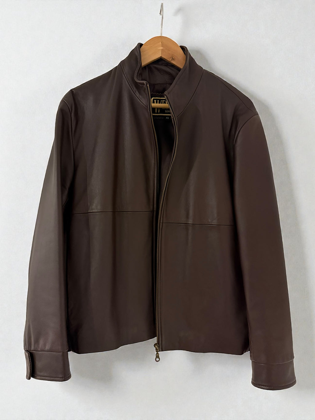 Vintage Brown Panelled Leather Jacket Made in England - Size S