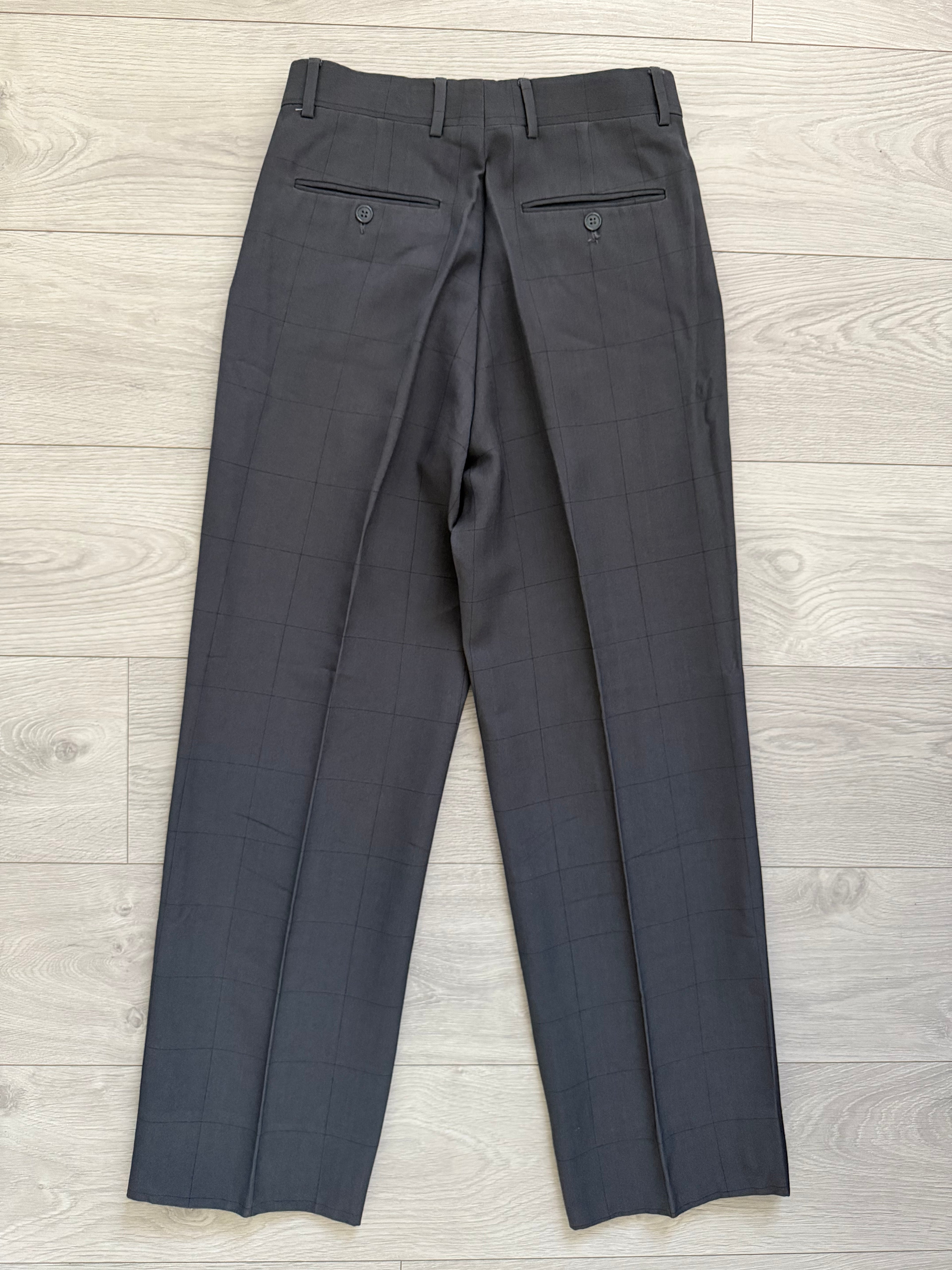 Giorgio Armani Mainline 1980s 2B Double Pleat Draped Grey Suit - Size S Jacket / 29" Waist