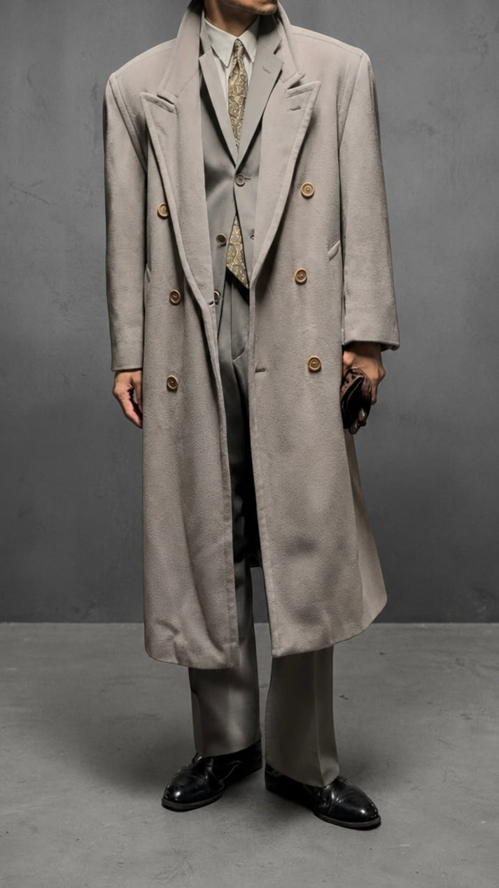 Hugo Boss 1980s 'Yamaha' Double-Breasted Wool Coat - Size M