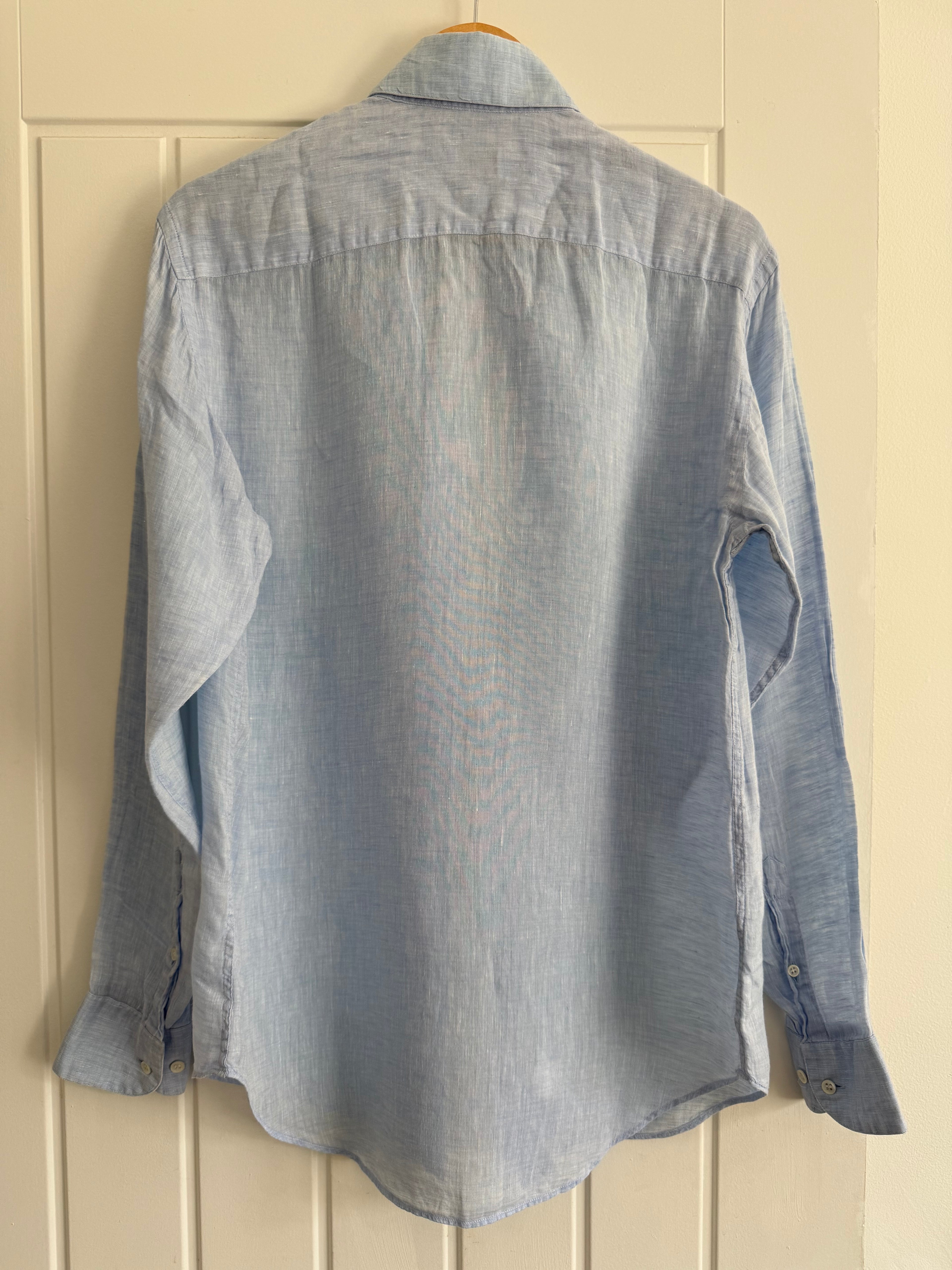 Giorgio Armani 1990s Blue Linen Shirt - Size S