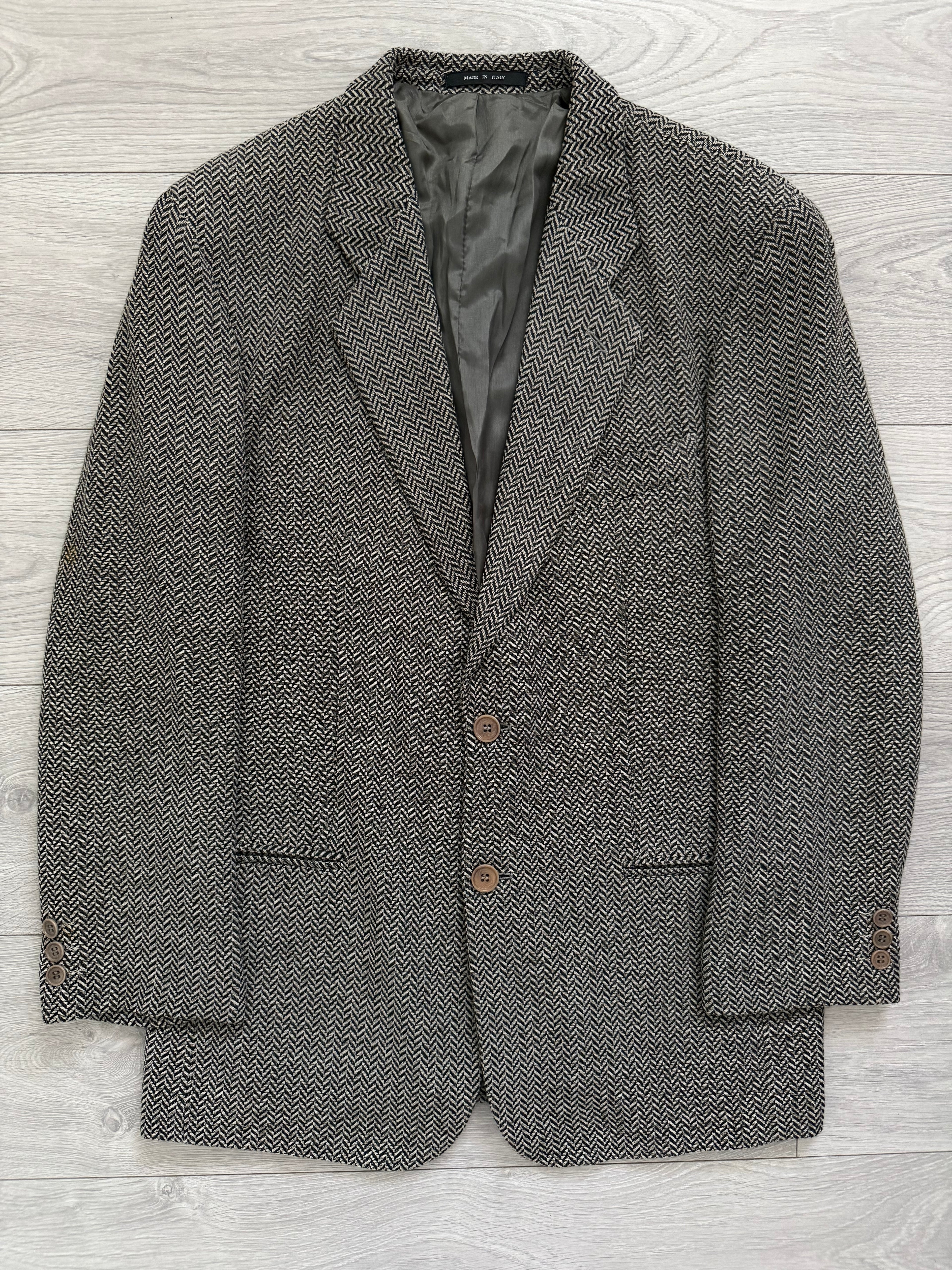 Emporio Armani SS1997 2B Herringbone Wool Sports Jacket Blazer - Size M