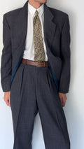 Giorgio Armani Black Label 1990s 2B Double-Pleated Suit Grey - Size L Jacket / 33" Waist