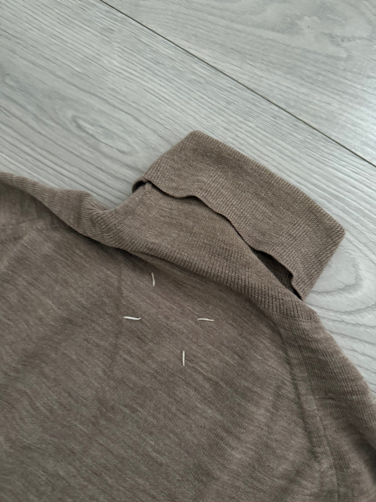 Maison Martin Margiela FW1999 Wool Leather Elbow Patch Turtleneck Knit Sweater - Size M