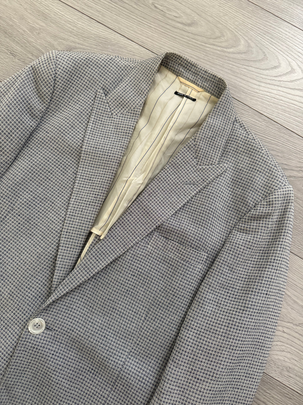 Giorgio Armani Black Label 1990s Peaked Lapel 1B Textured Sports Blazer Jacket - Size XL