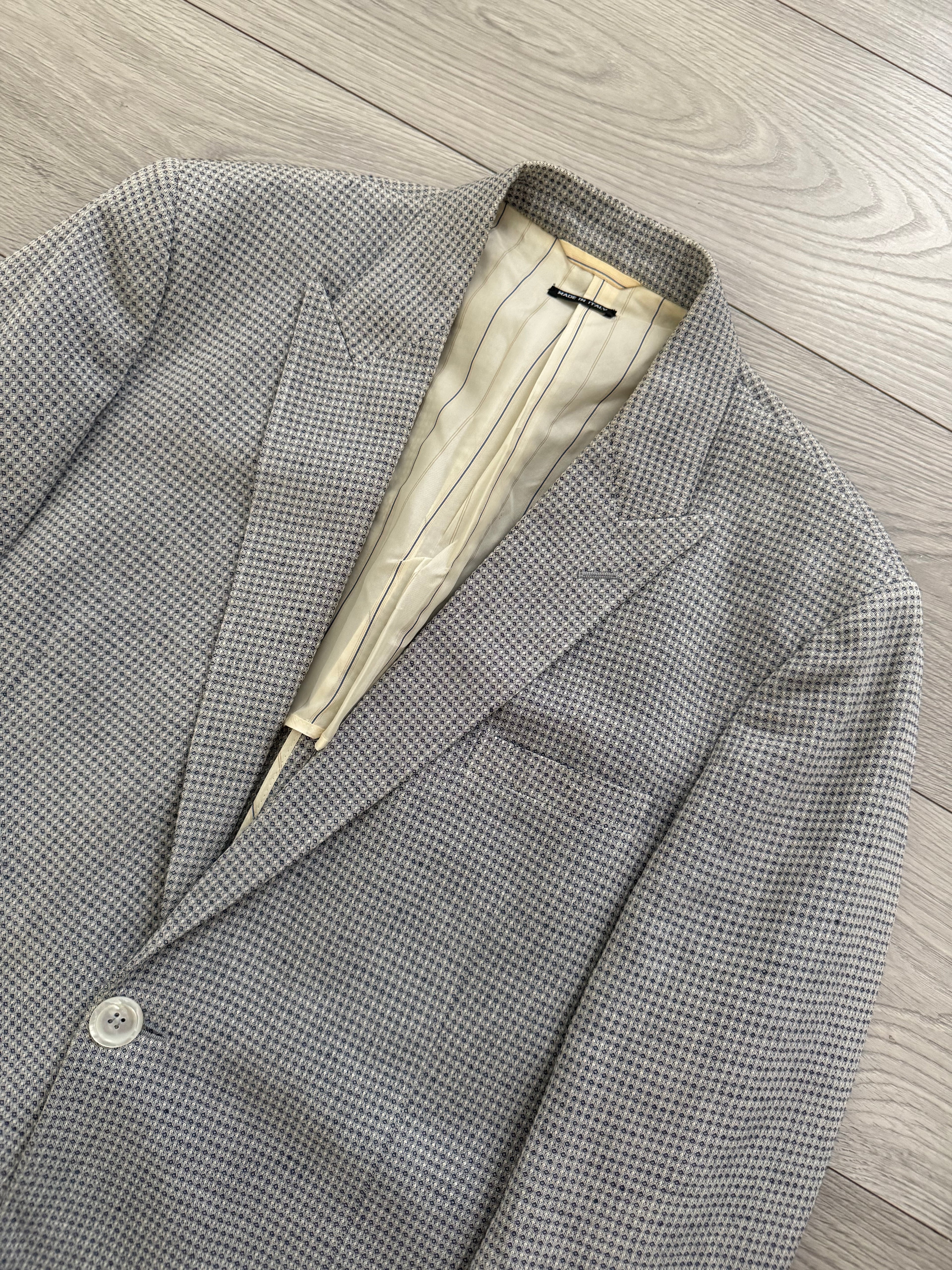 Giorgio Armani Black Label 1990s Peaked Lapel 1B Textured Sports Blazer Jacket - Size XL