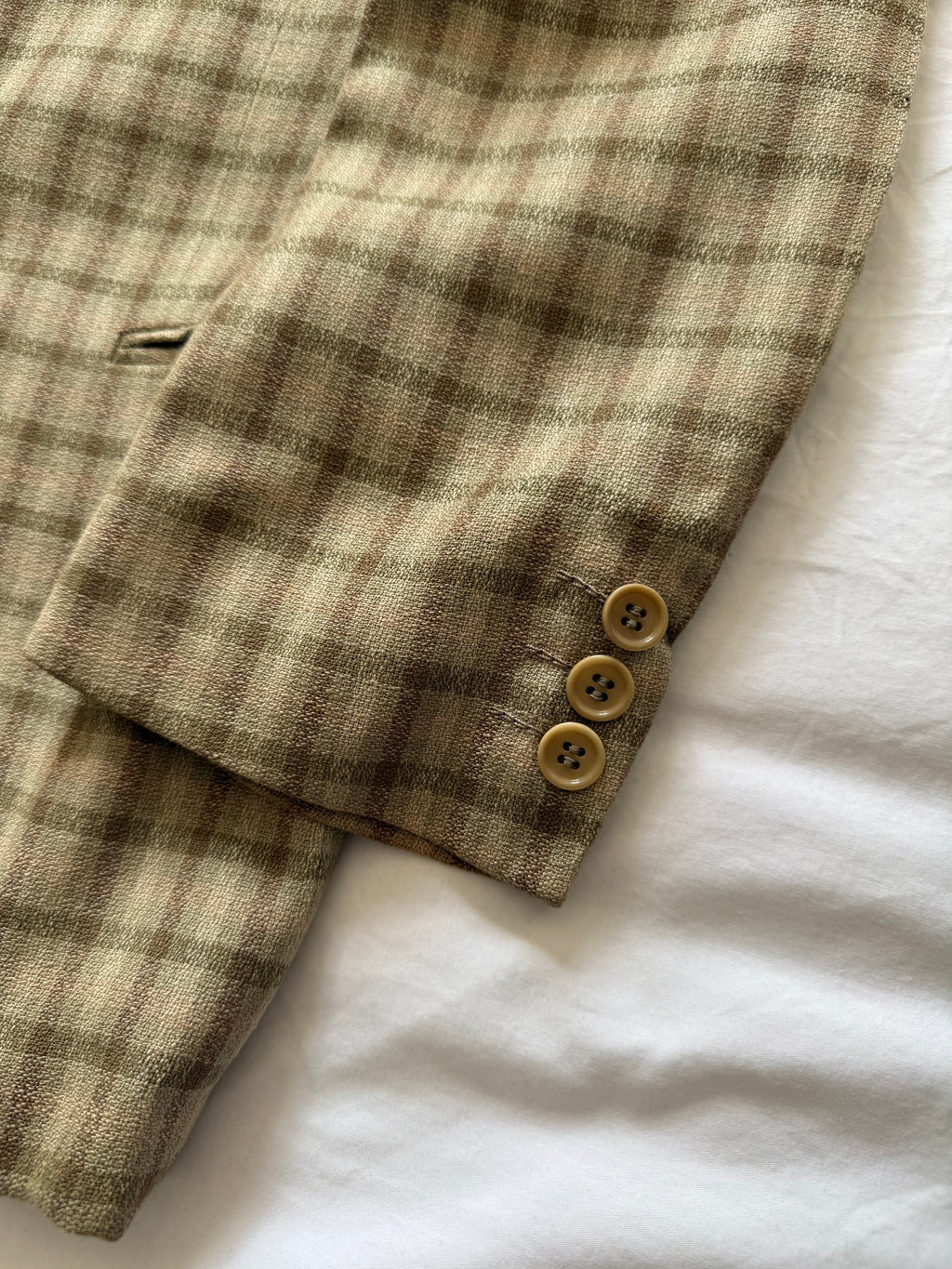 Emporio Armani 1980s 2B Textured Linen Silk Wool Lightweight Sport Jacket Blazer  - Size S