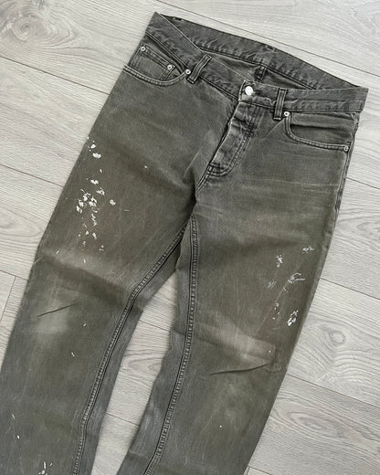 Helmut Lang 1990s Grey Painter Denim Jeans - Size 32