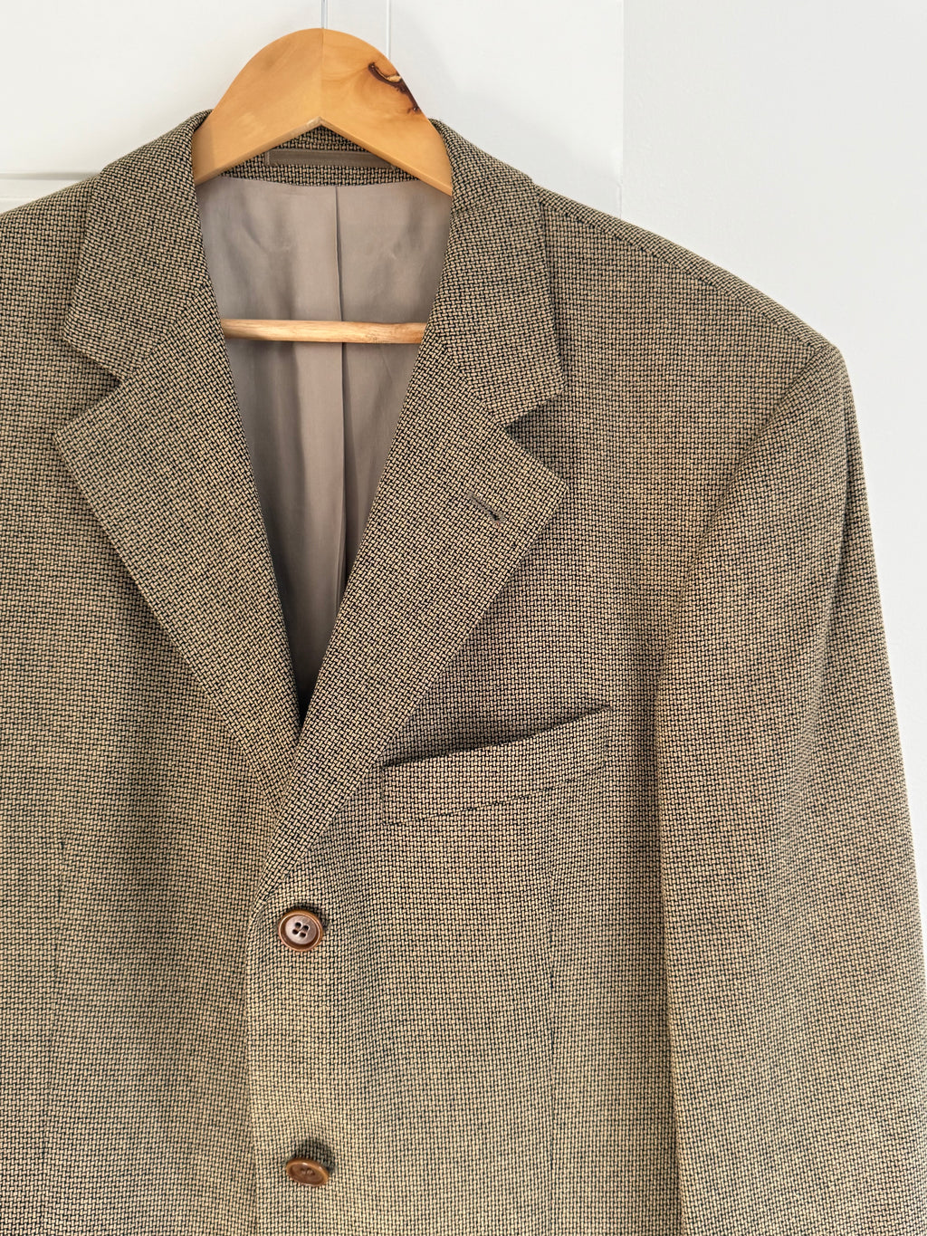 Hugo Boss 1990s Silk Wool 3B Textured Sport Jacket Blazer - Size L