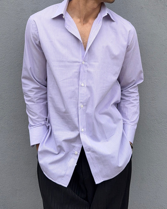 Armani 2004 Striped Snap Collar Shirt - Size M