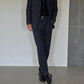 Armani Wool Pleated Blue Textured Suit - Size L Jacket / 34" Waist