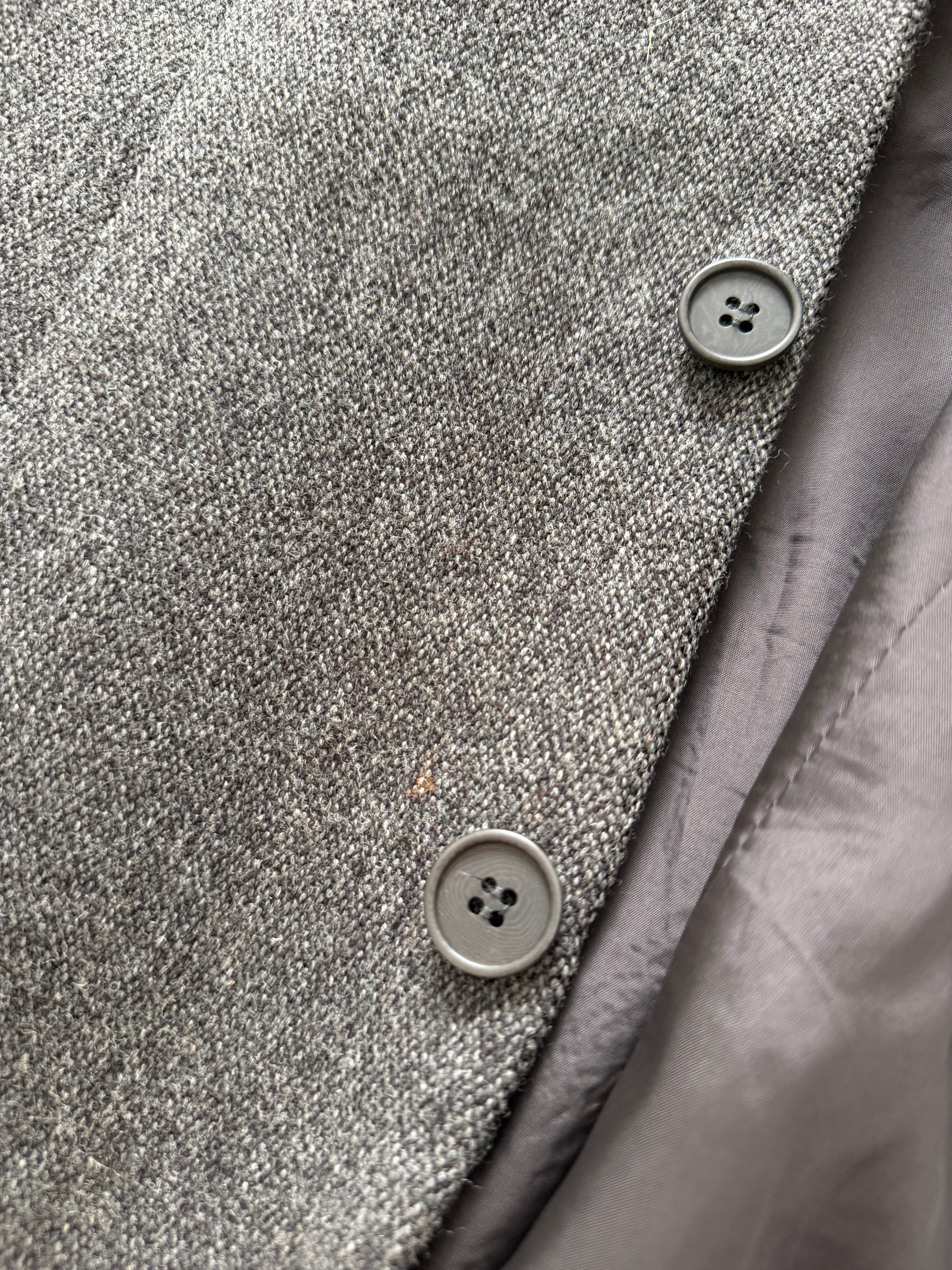 Emporio Armani 1990s 3B Wool Textured Sport Jacket Blazer Grey - Size S
