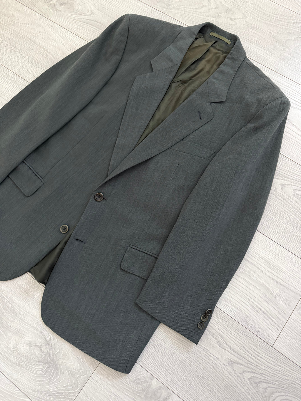Hugo Boss 1980s Vitale Barberis Canonico Fabric 2B Draped Wool Sport Jacket Blazer - Size L