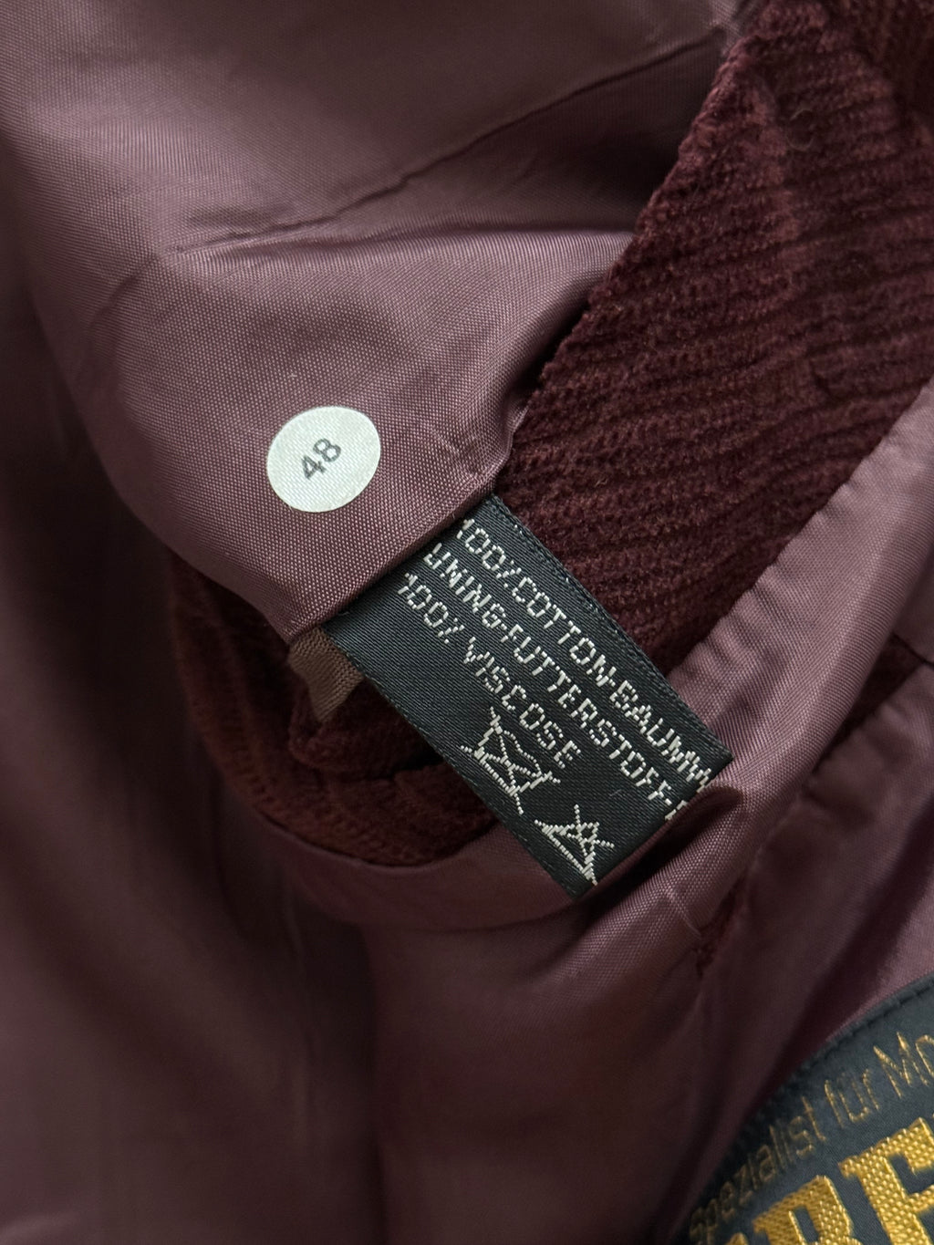 Hugo Boss 1980s Special Order Burgundy Double Breasted Cotton Sport Blazer Jacket - Size S