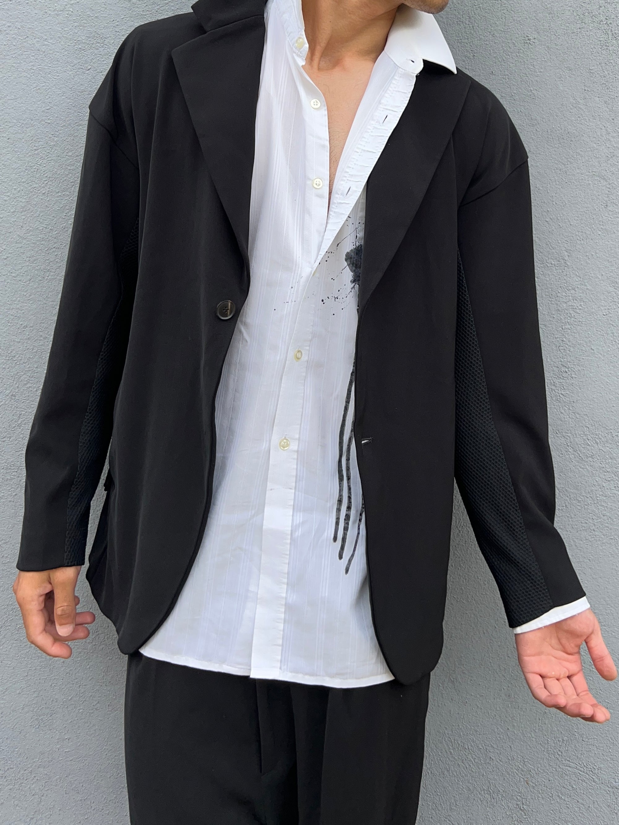 Issey Miyake OJR Tag 1990s Technical Pleated Suit - Size L Jacket / 32" Waist