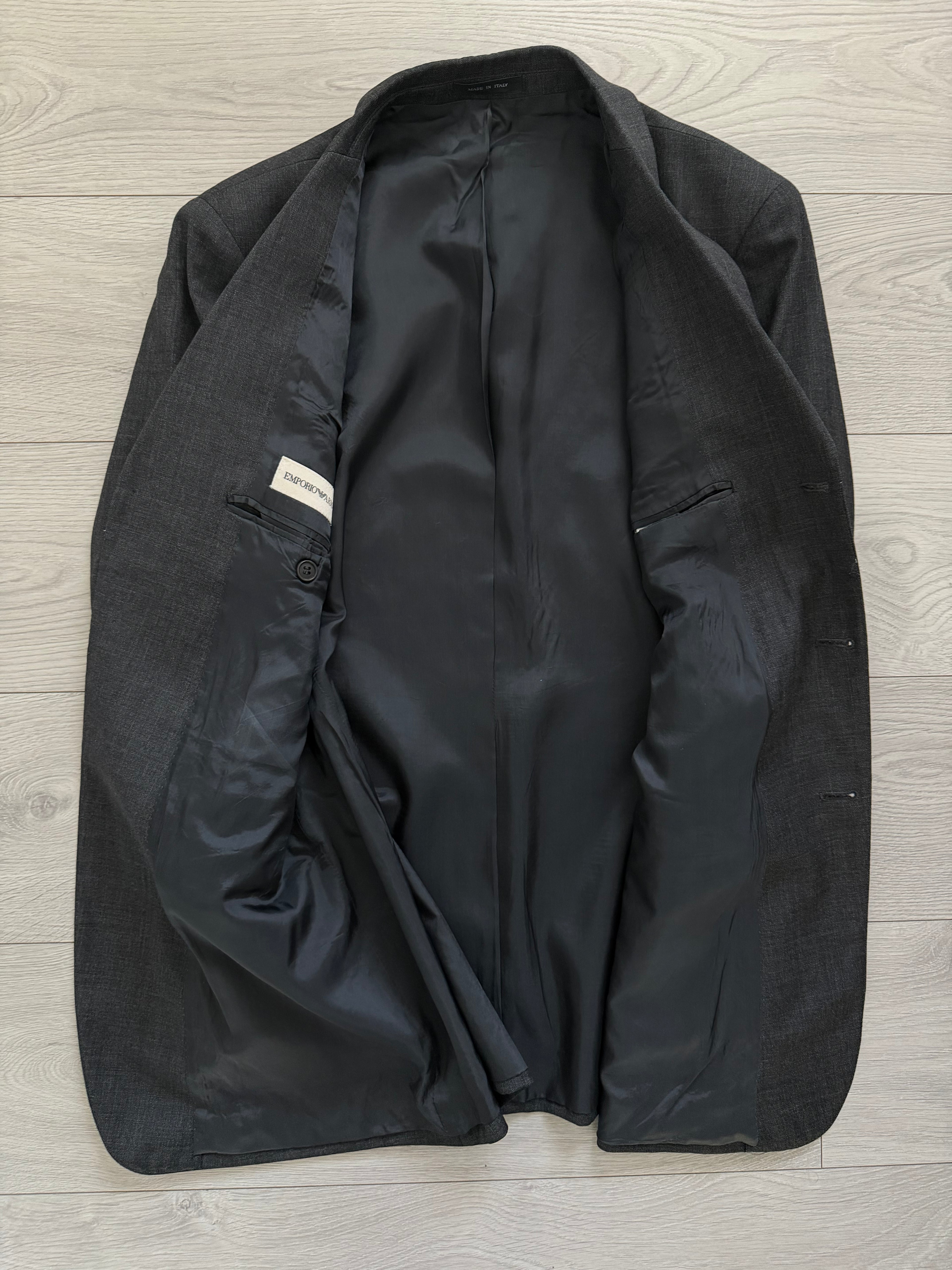 Emporio Armani 1990s 3B Grey Wool Suit - Size XL Jacket / 36" Waist
