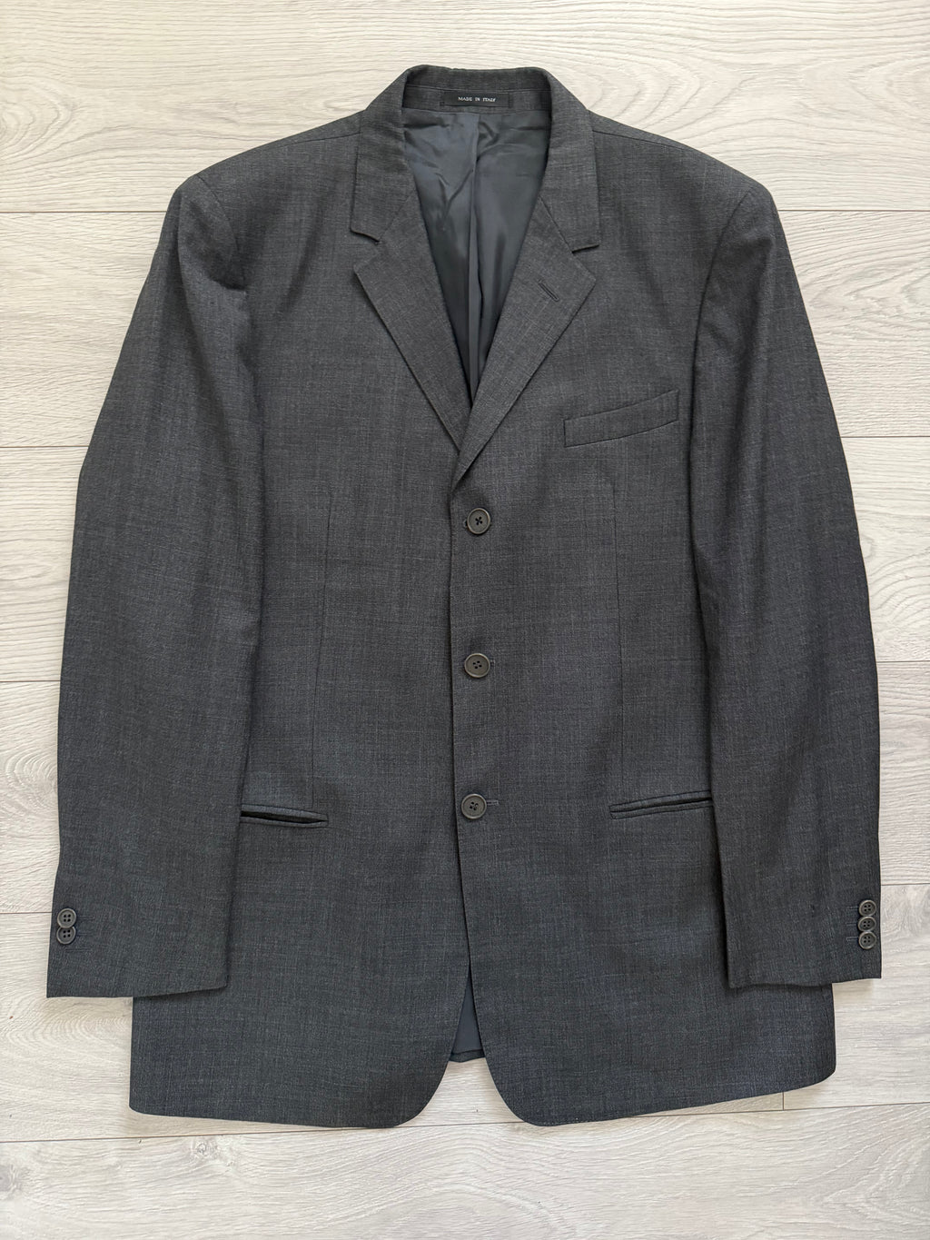 Emporio Armani 1990s 3B Grey Wool Suit - Size XL Jacket / 36" Waist