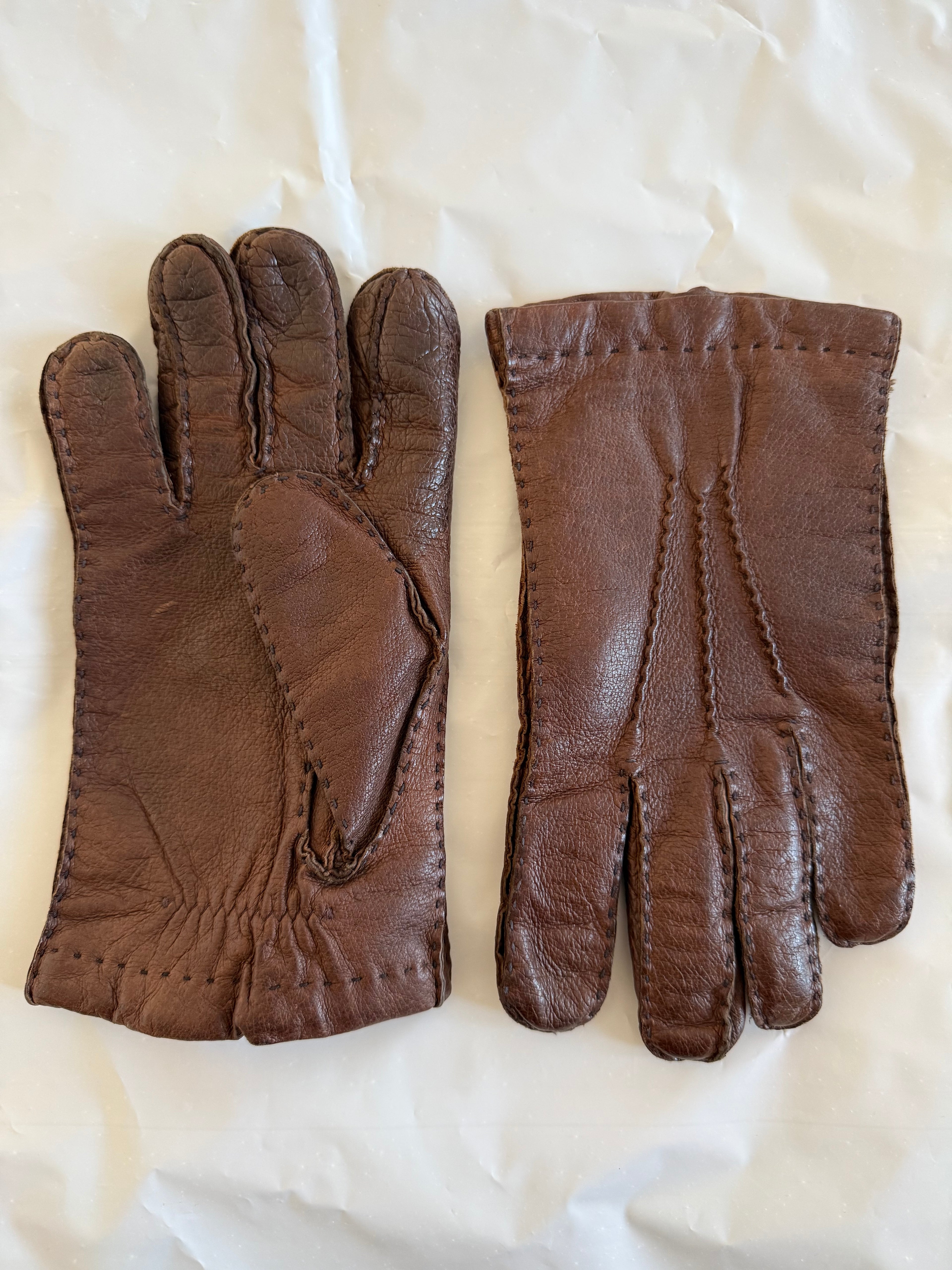Emporio Armani 1990s Brown Leather Gloves