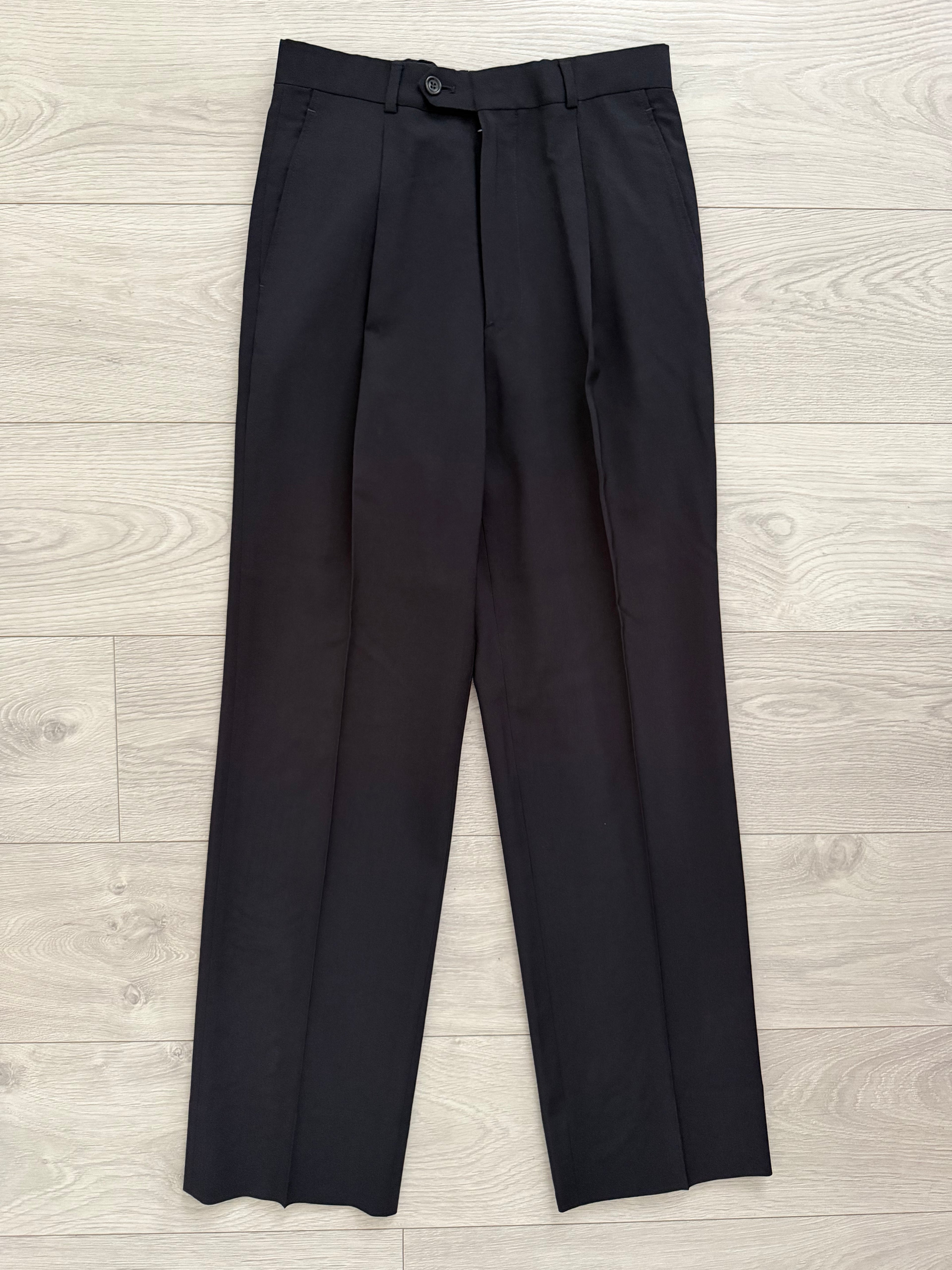 Armani 1990s 3B Pleated Wool Suit Navy - Size S Jacket / 28" Waist