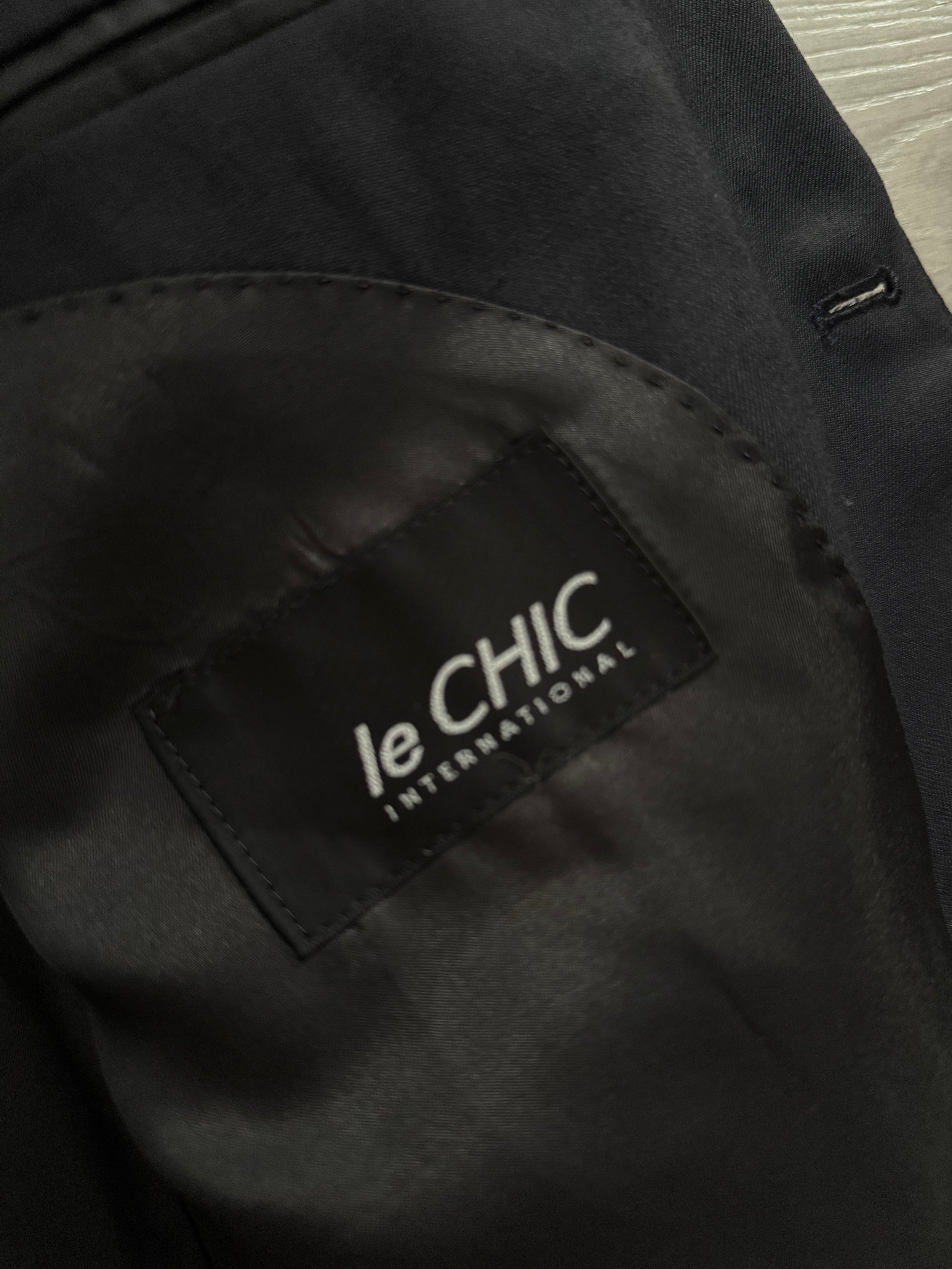 Le Chic Doremuil Fabric Pleated Wool Suit - Size L Jacket / 34" Waist