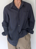 Armani 1990s Multi-Stripe Pattern Long Sleeve Relaxed Shirt - Size XL