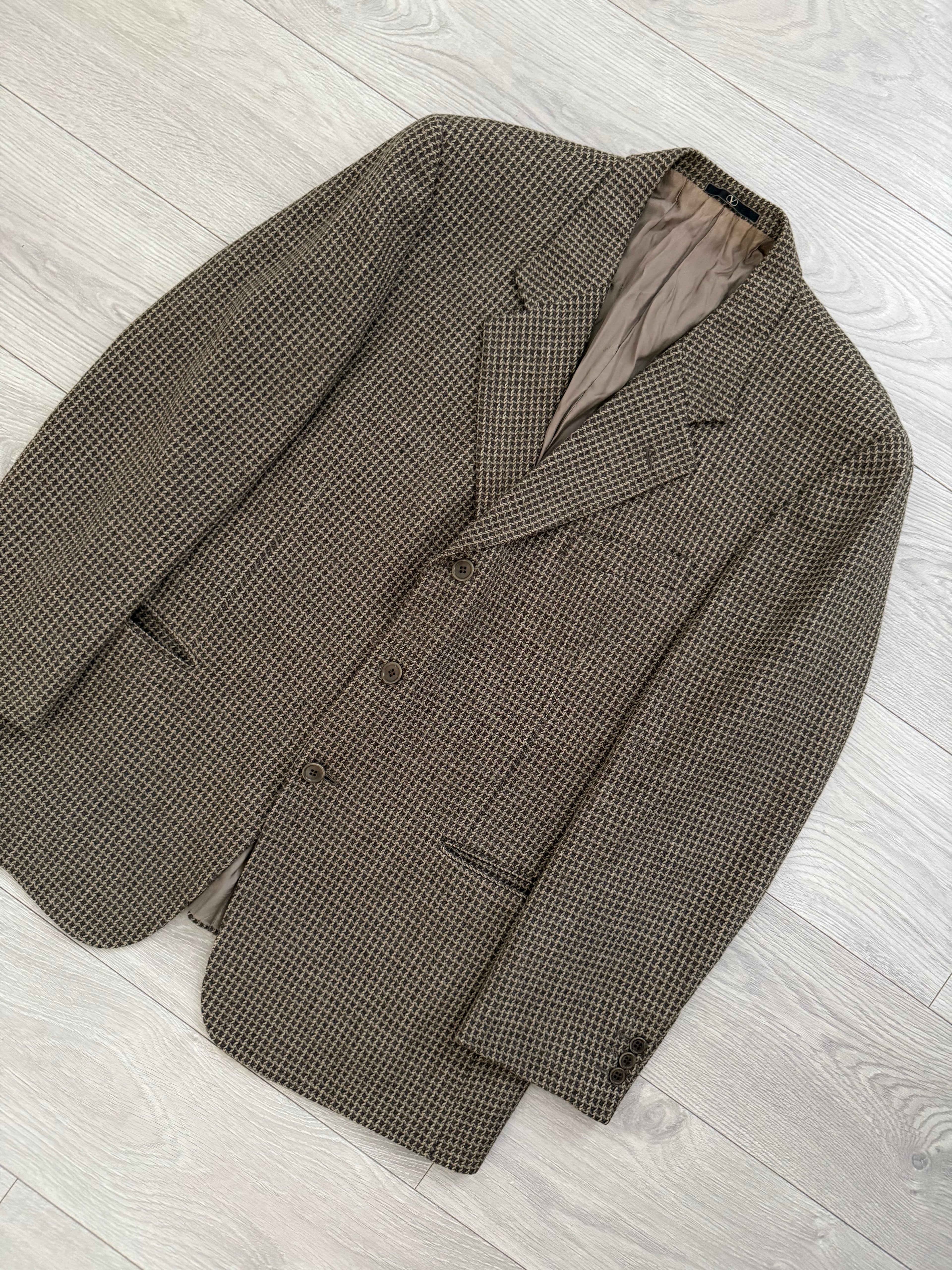 Valentino 1980s Textured 3B Wool Sports Blazer Jacket - Size XXL