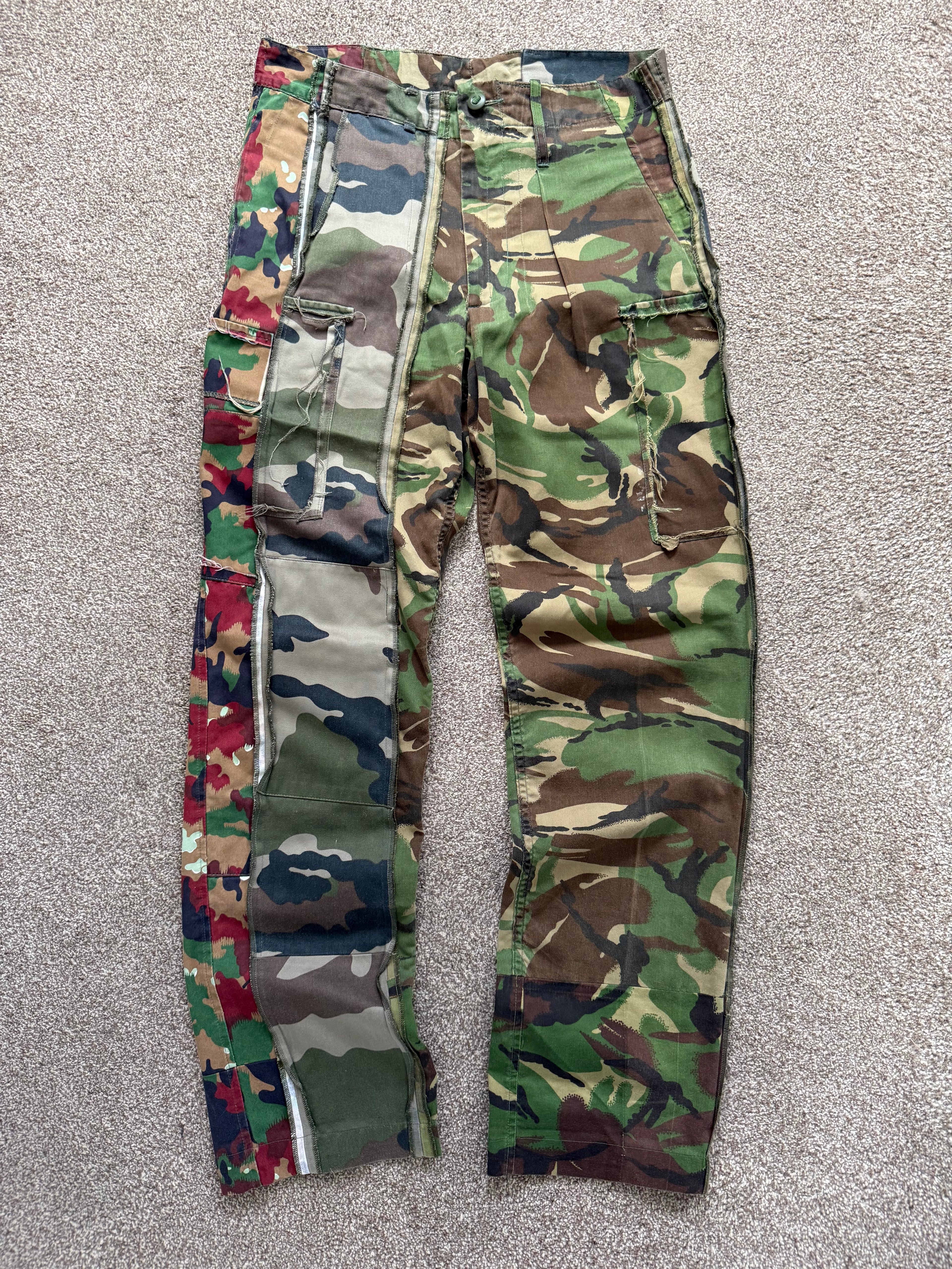 Maison Martin Margiela Artisanal Line (0)(10) SS2005 Re-Worked Multi Camo Pants - Size 34" Waist