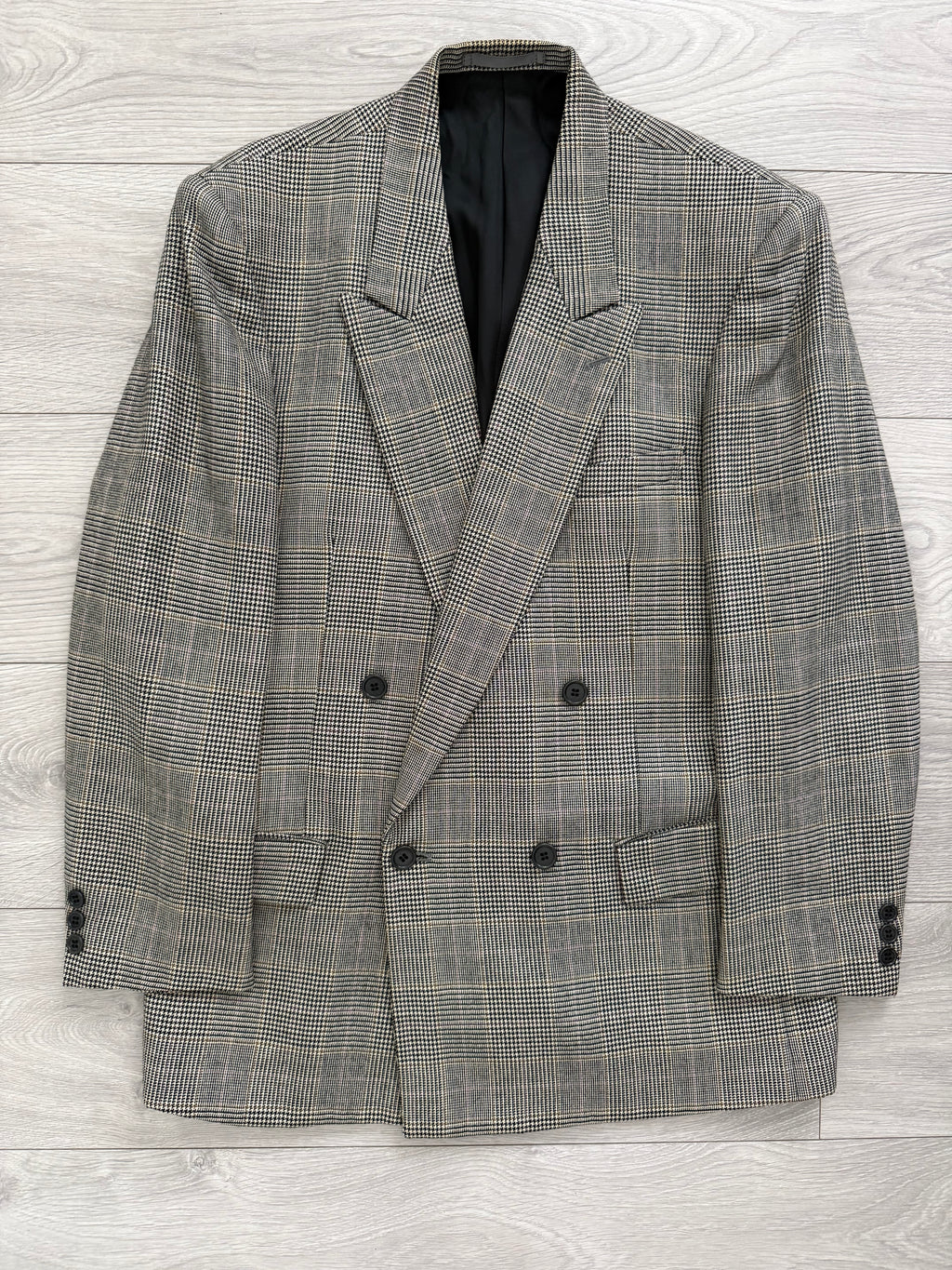Paul Smith 1990s Peaked Lapel Double Breasted Wool Check Suit - Size M Jacket / 32" Waist