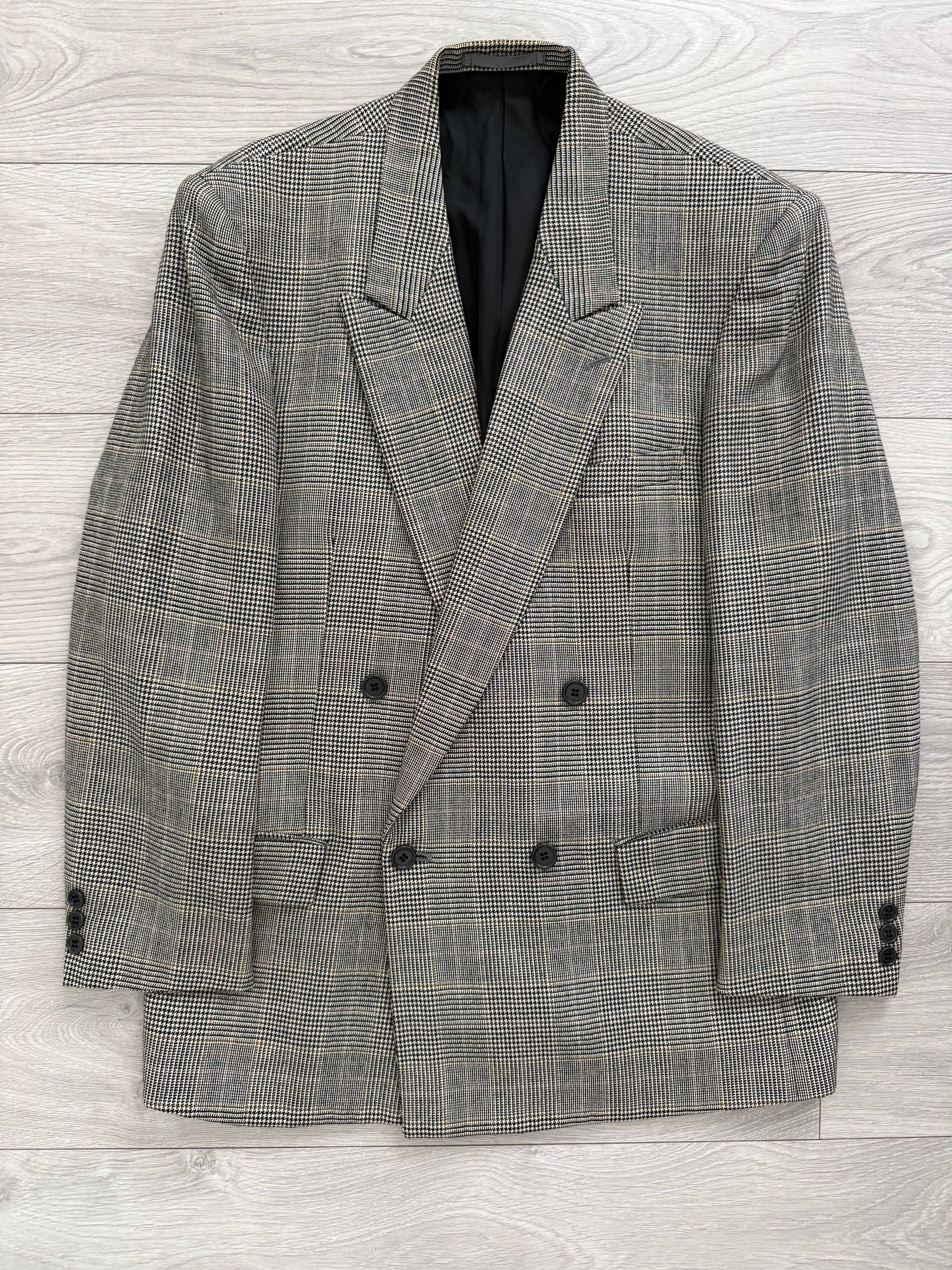 Paul Smith 1990s Peaked Lapel Double Breasted Wool Check Suit - Size M Jacket / 32" Waist