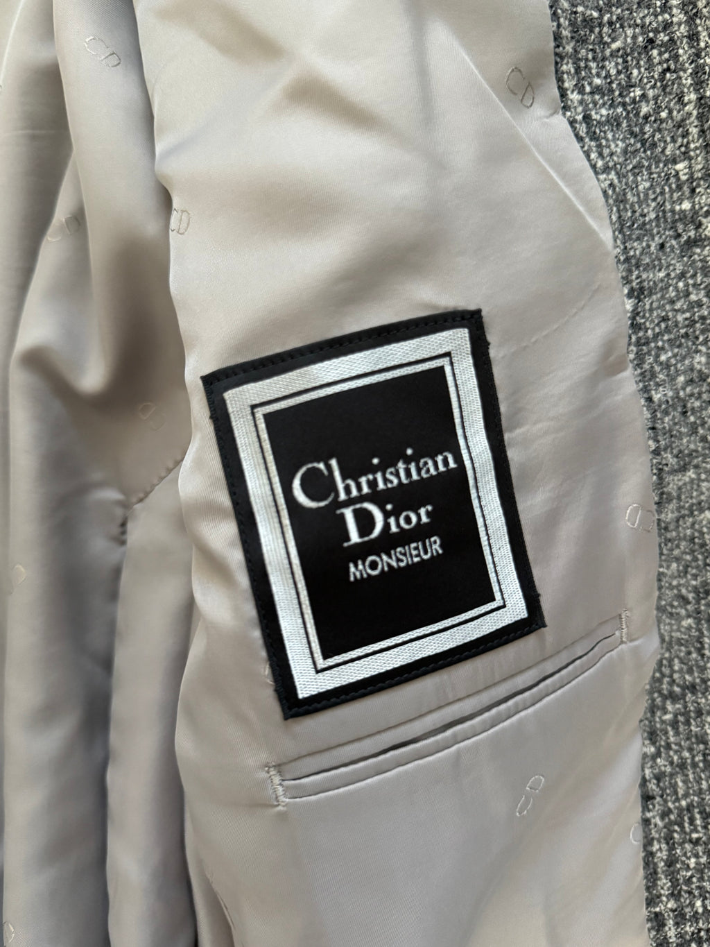 Christian Dior 1980s 2B Tweed Wool Sports Blazer Jacket - Size L