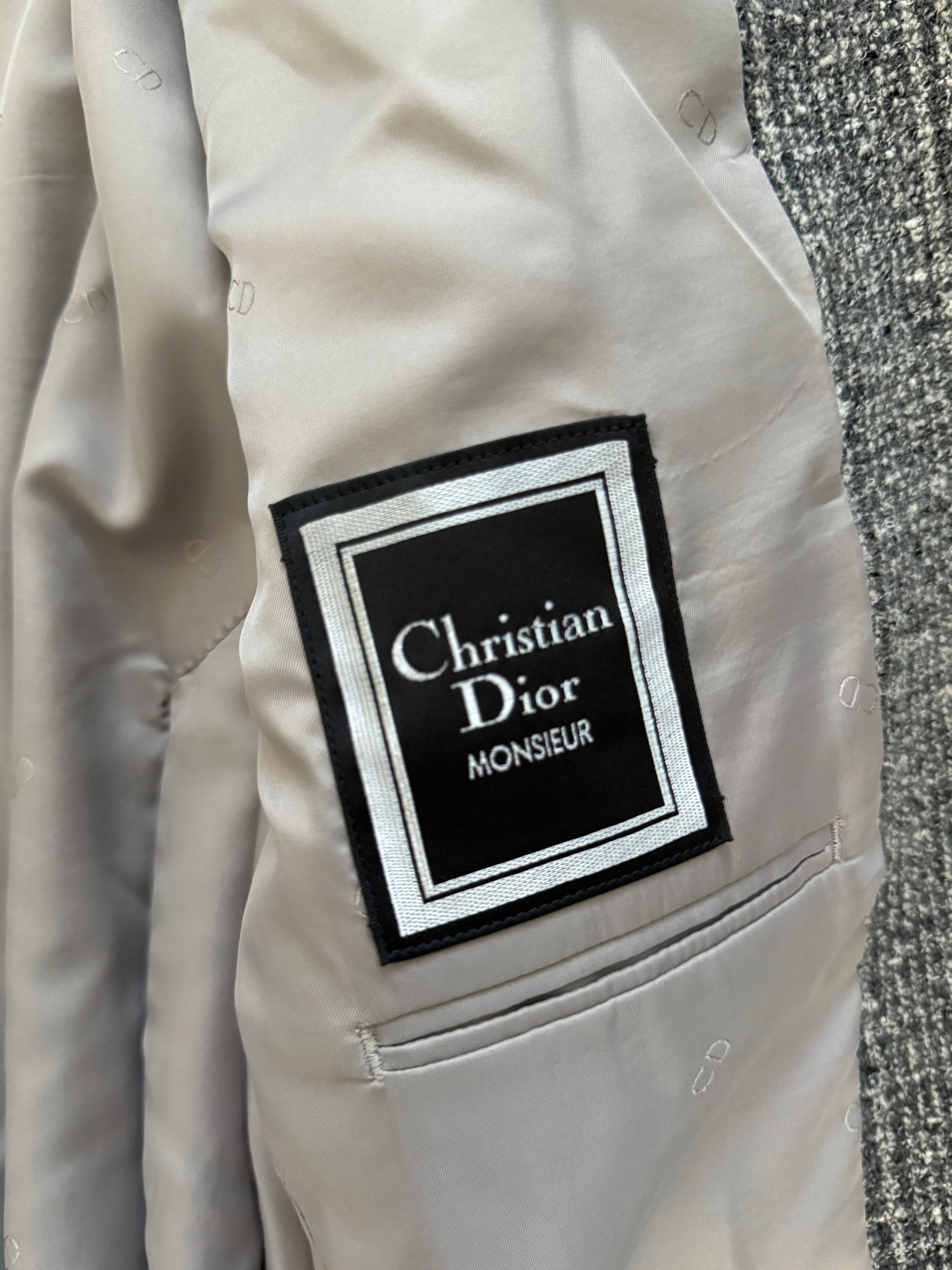 Christian Dior 1980s 2B Tweed Wool Sports Blazer Jacket - Size L