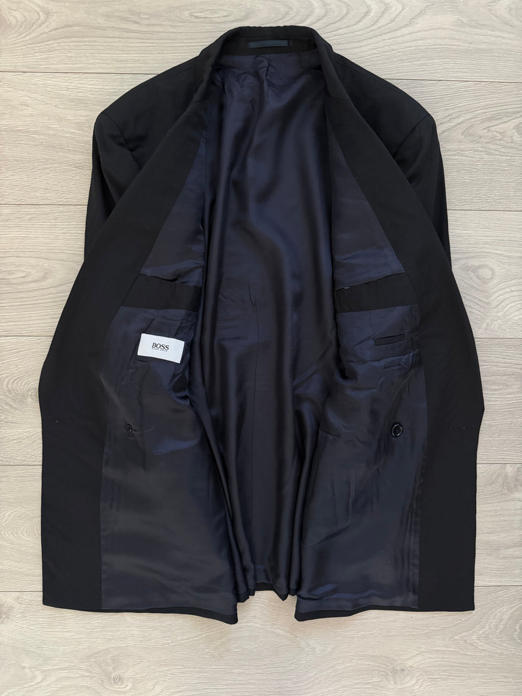 Hugo Boss 1980s Peaked Lapel Double Breasted Wool Sports Blazer Jacket - Size XXL