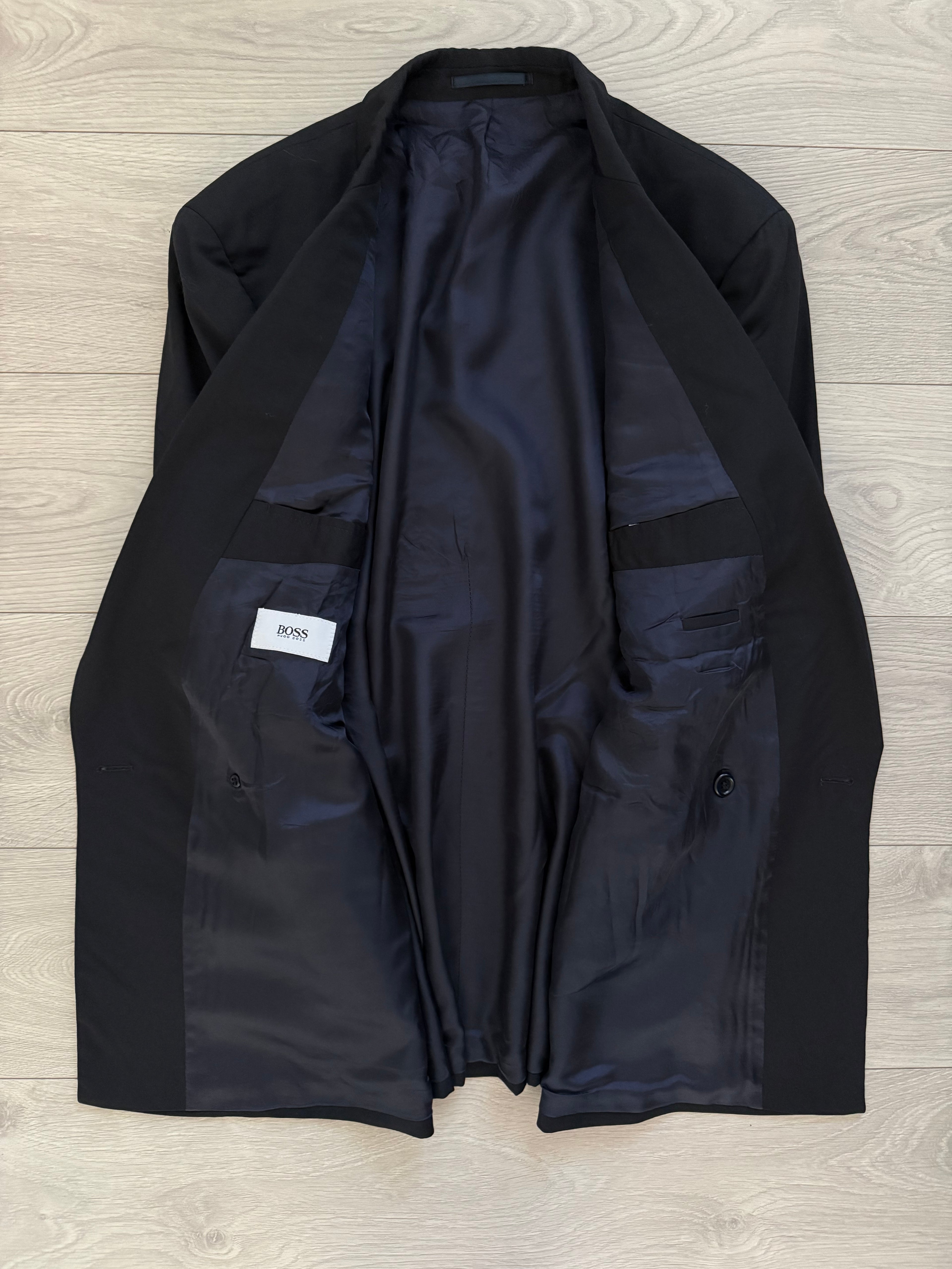 Hugo Boss 1980s Peaked Lapel Double Breasted Wool Sports Blazer Jacket - Size XXL