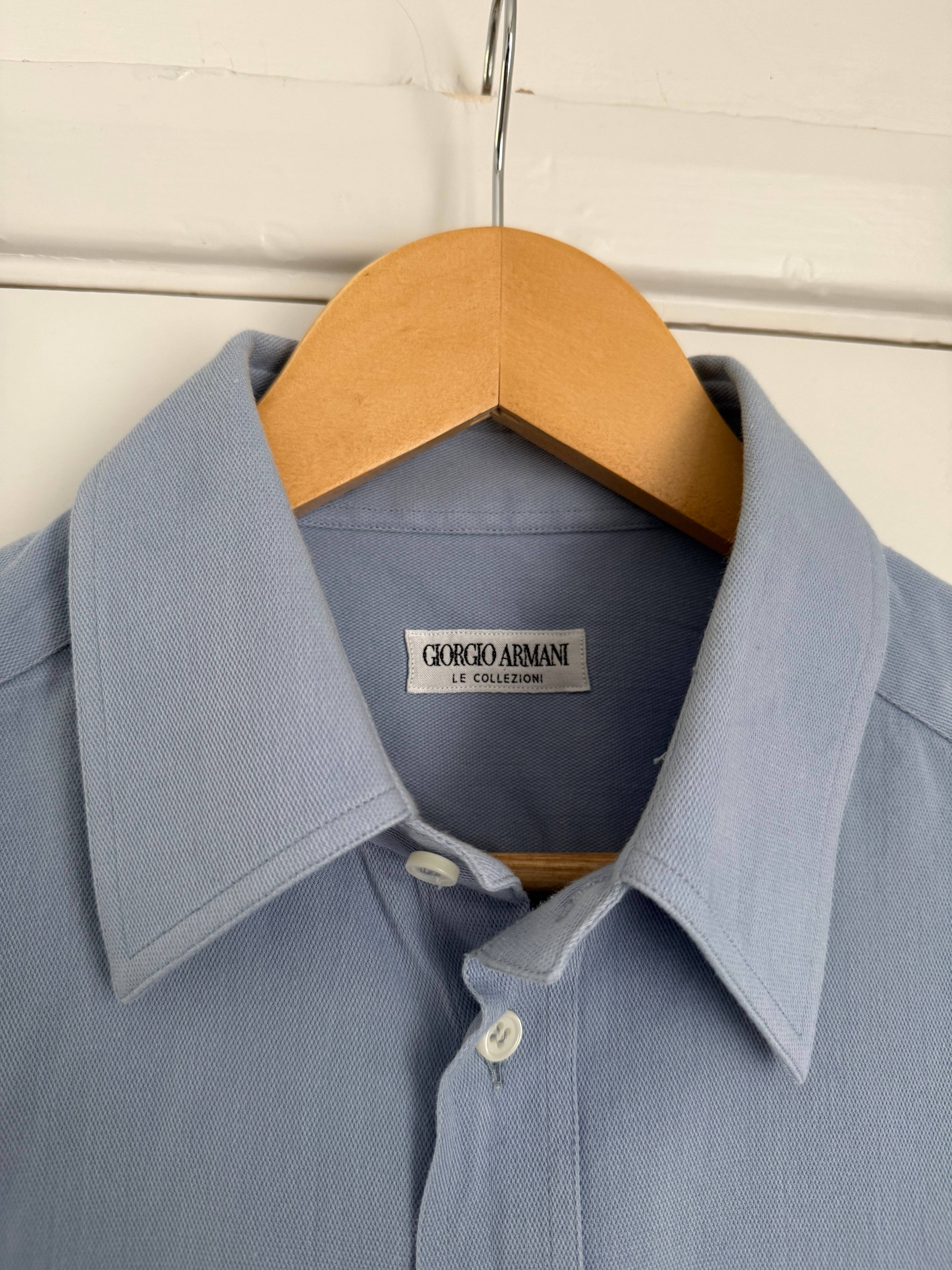 ITALY製 GIORGIO ARMANI 長袖シャツ レーヨン 薄手 水色 M Giorgio Armani 1980s Cotton Oxford Shirt Blue - Size M – NDWC0 Shop