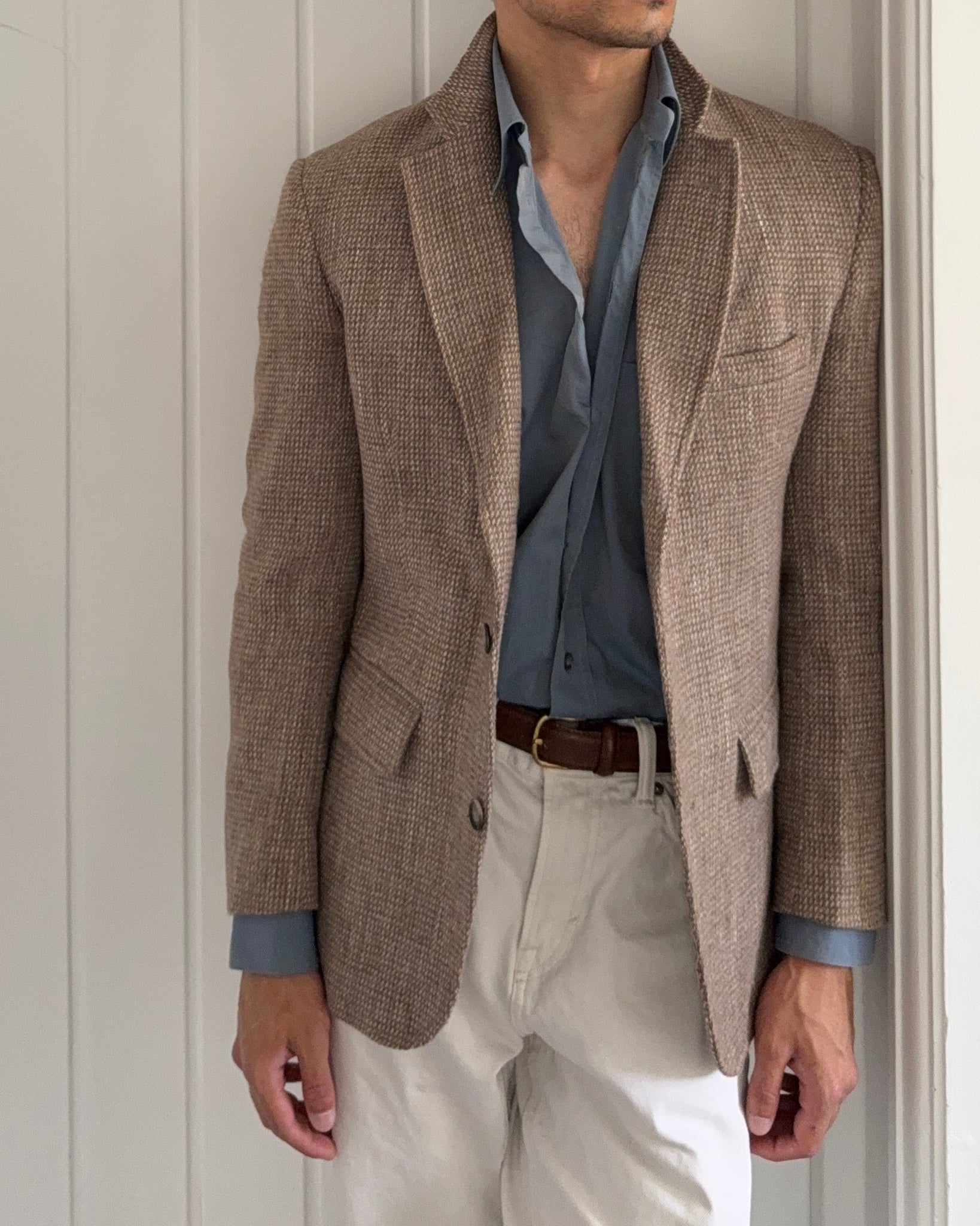Giorgio Armani 1980s Blue Cotton Shirt - Size M