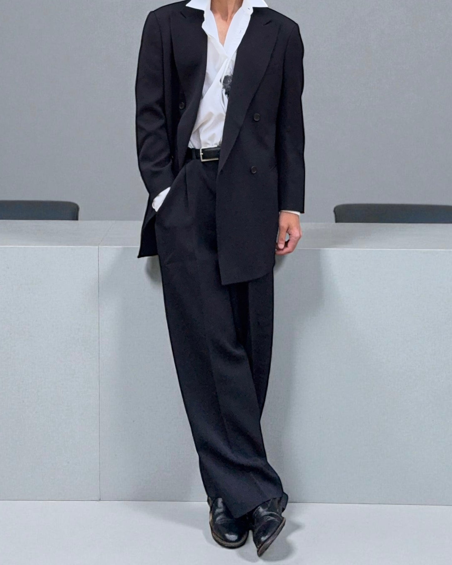 Giorgio Armani 1990s Double-Breasted Wool Suit - Size XL Jacket / 38" Waist