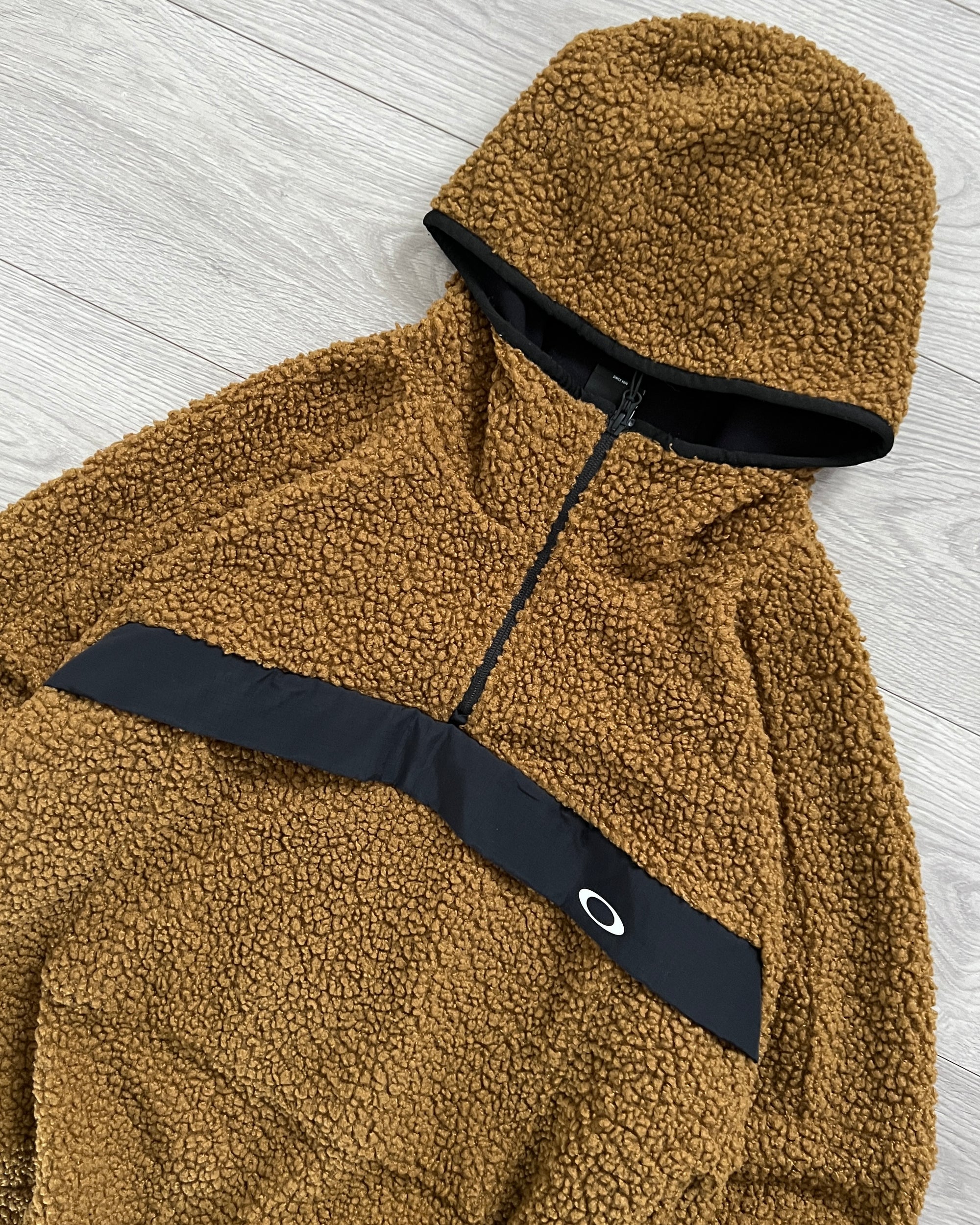 Oakley 1/4 Zip Brown Technical Boa Fleece Anorak - Size L