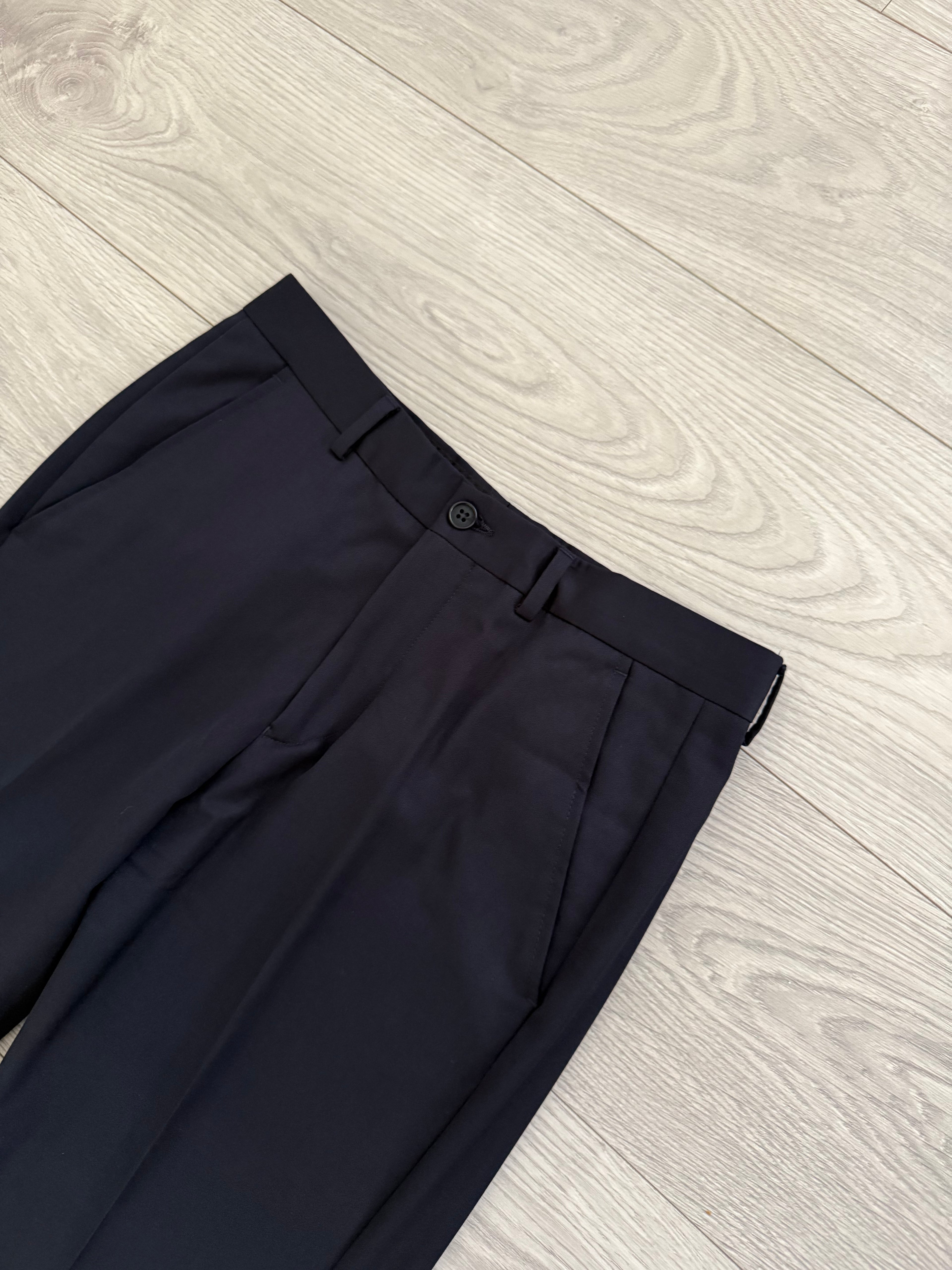 Emporio Armani 2002 3B Super 140's Wool Navy Blue Suit - Size S Jacket / 28" Waist
