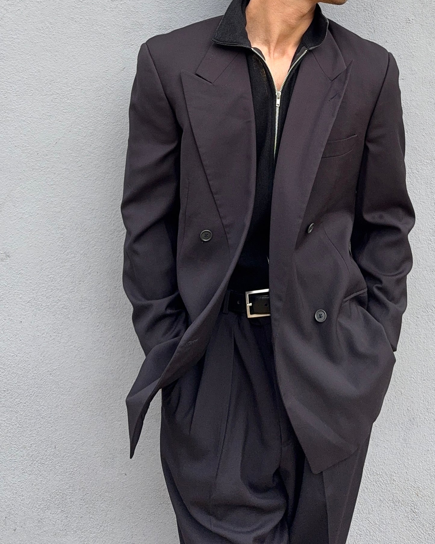 Emporio Armani 1990s Double-Breasted Wool Suit - Size M Jacket / 32" Waist