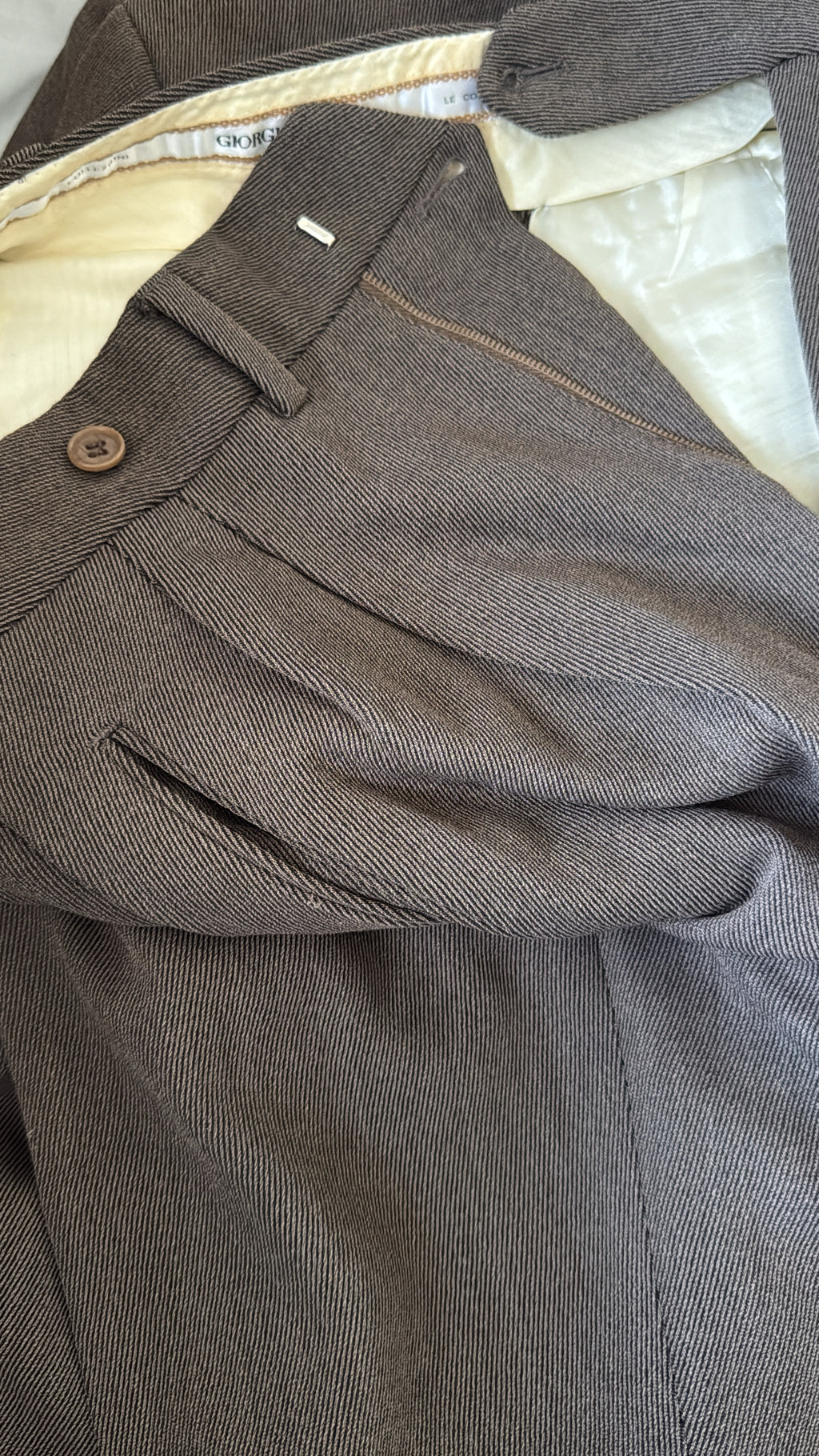 Giorgio Armani 1990s Pleated Wool Suit - Size M Jacket / 30" Waist
