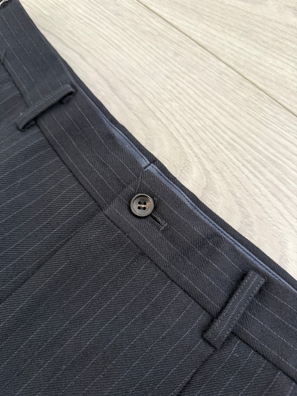 Comme Des Garcons Homme Deux 1998 Double-Pleat High Waisted Wool Silk Pinstriped Pants - Size 34" Waist