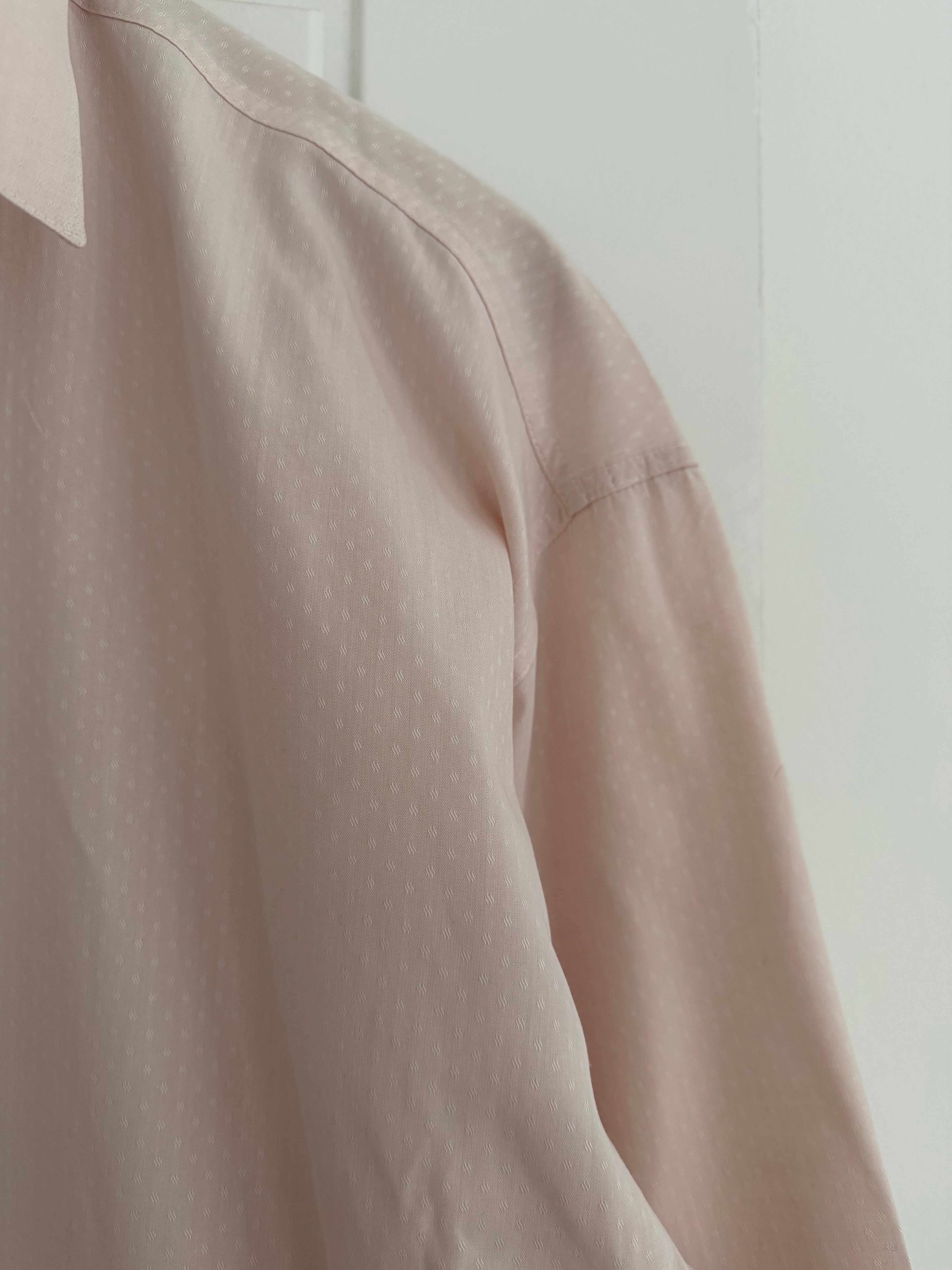 Versace 1990s Relaxed Fit Pink Cotton Patterned Shirt - Size M