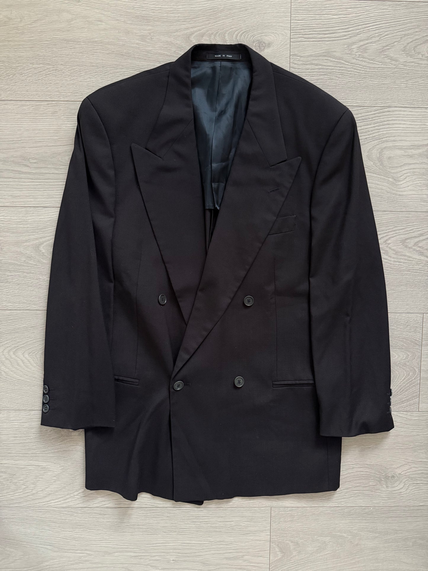 Emporio Armani 1990s Double-Breasted Wool Suit - Size M Jacket / 32" Waist