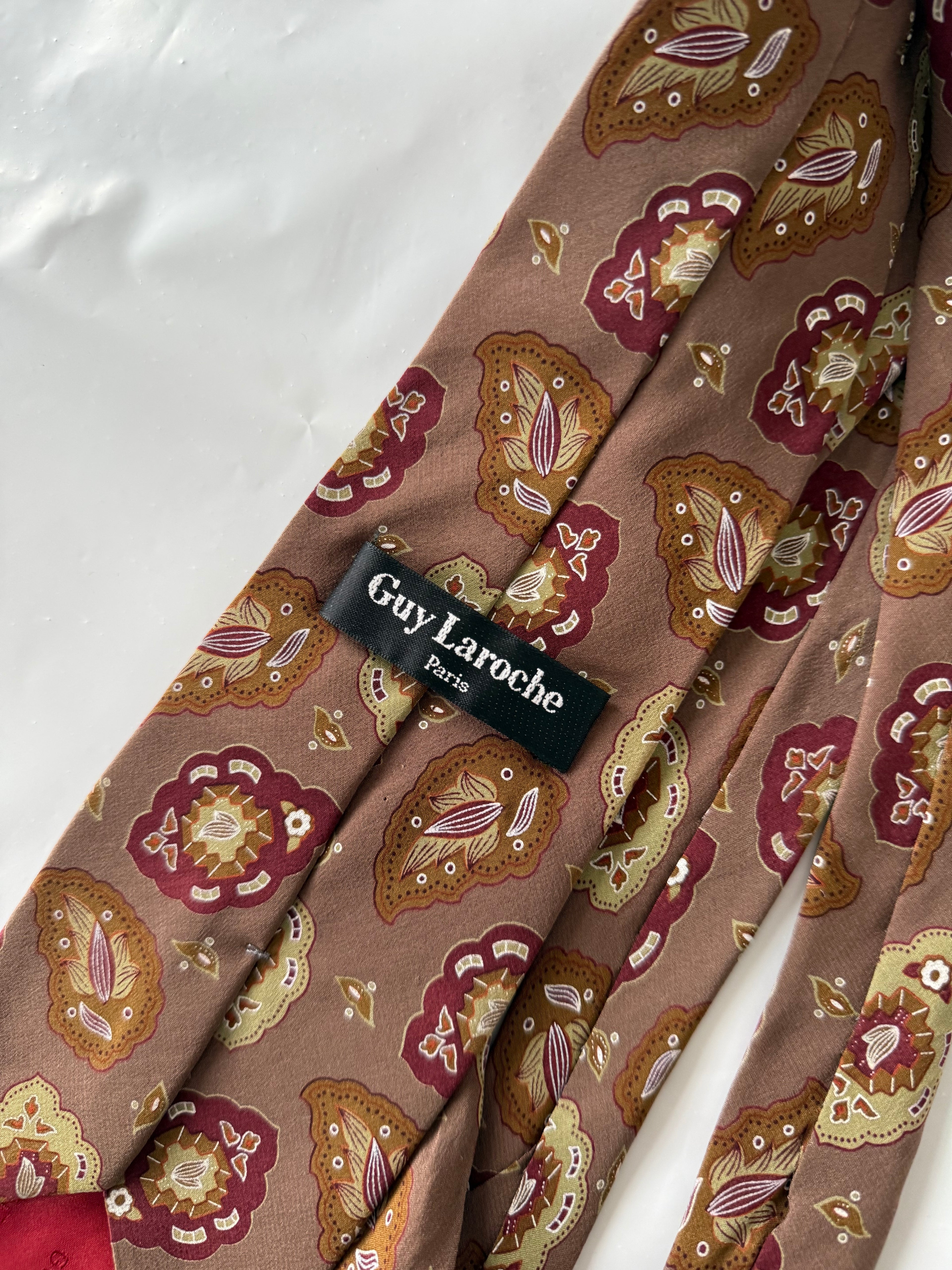 Guy Laroche Paris 1990s Silk Tie