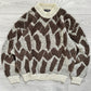 Issey Miyake 1990s Geometric Abstract Pattern Oversized Boxy Knit Sweater - Size S
